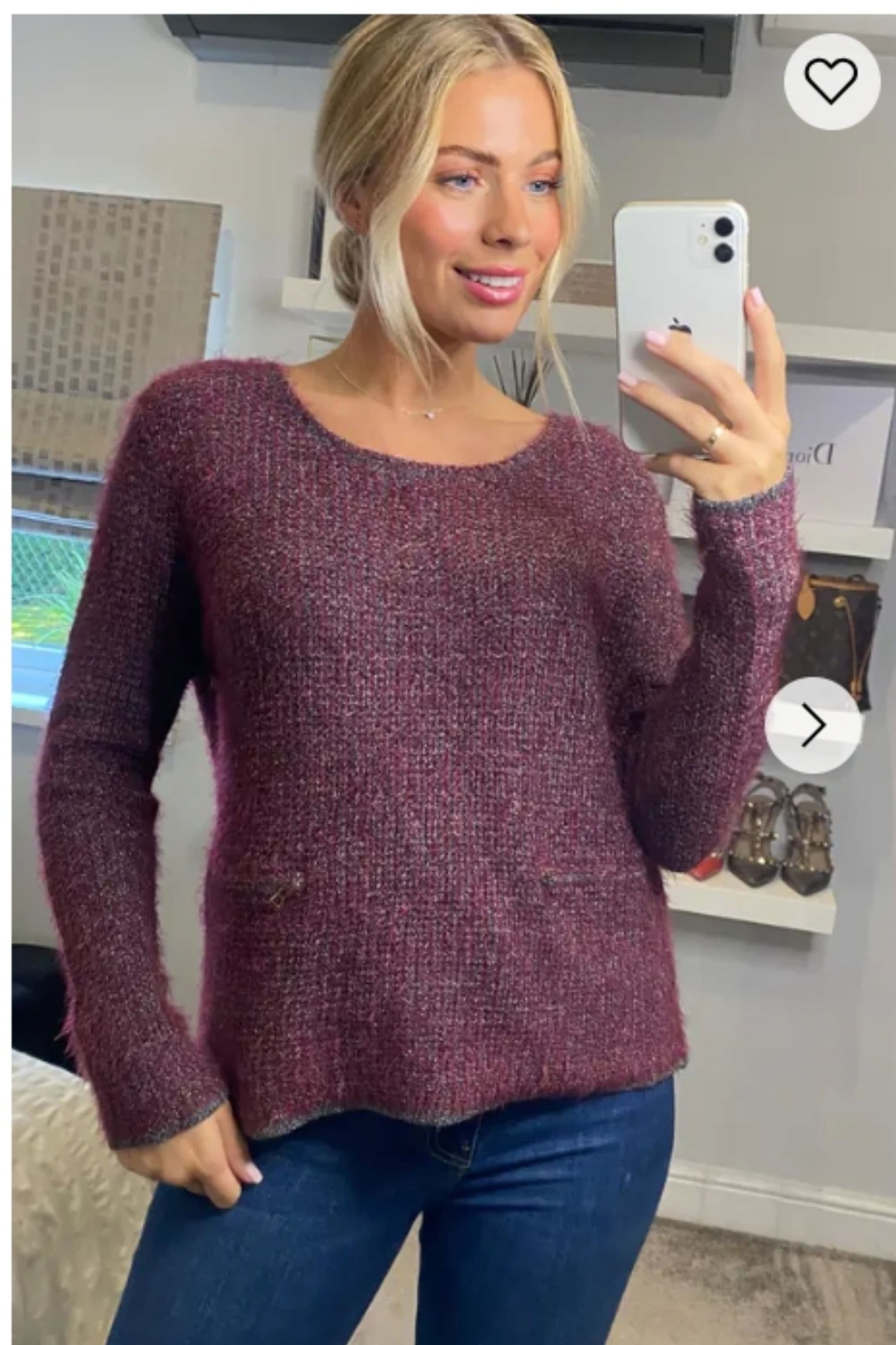 Burgundy Knitted Jumper
