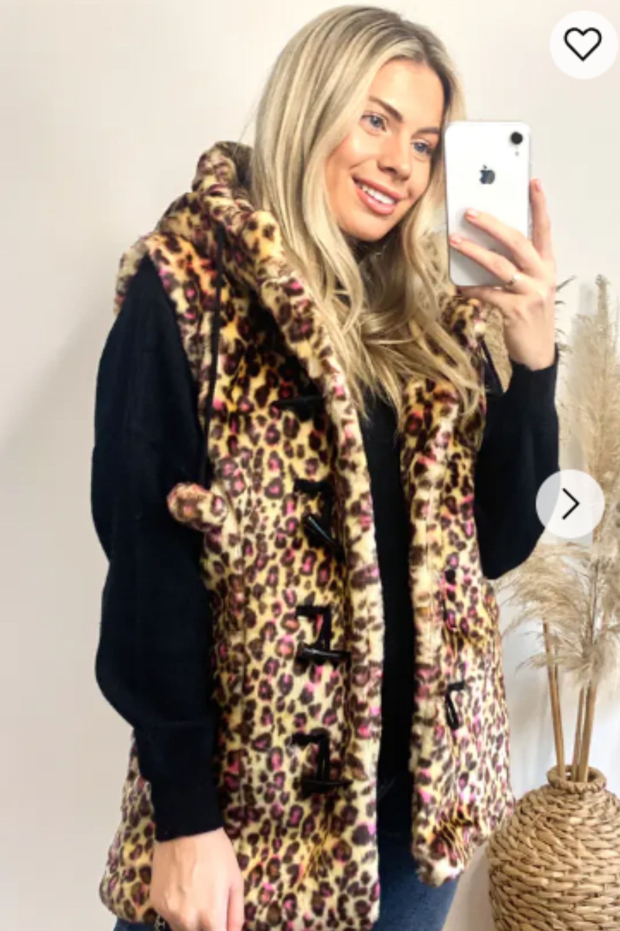 Longline Oversized Faux Fur Gilet Hood