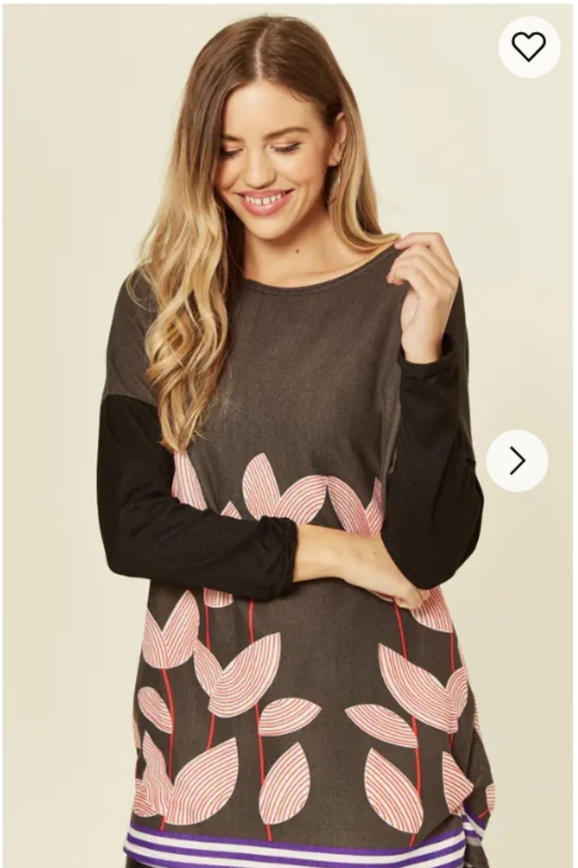 Grey Jumper Leaf Print