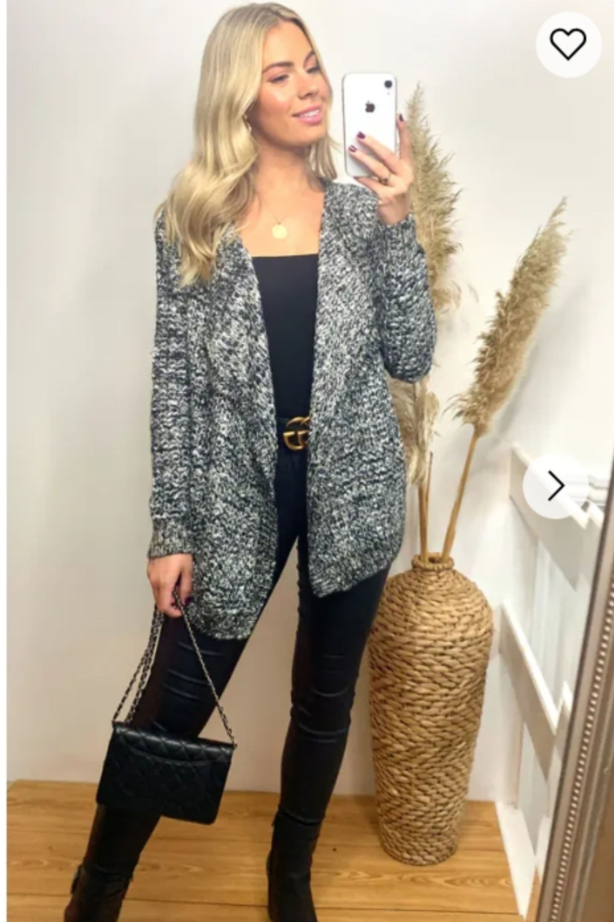 Knitted Draped Waterfall Cardigan