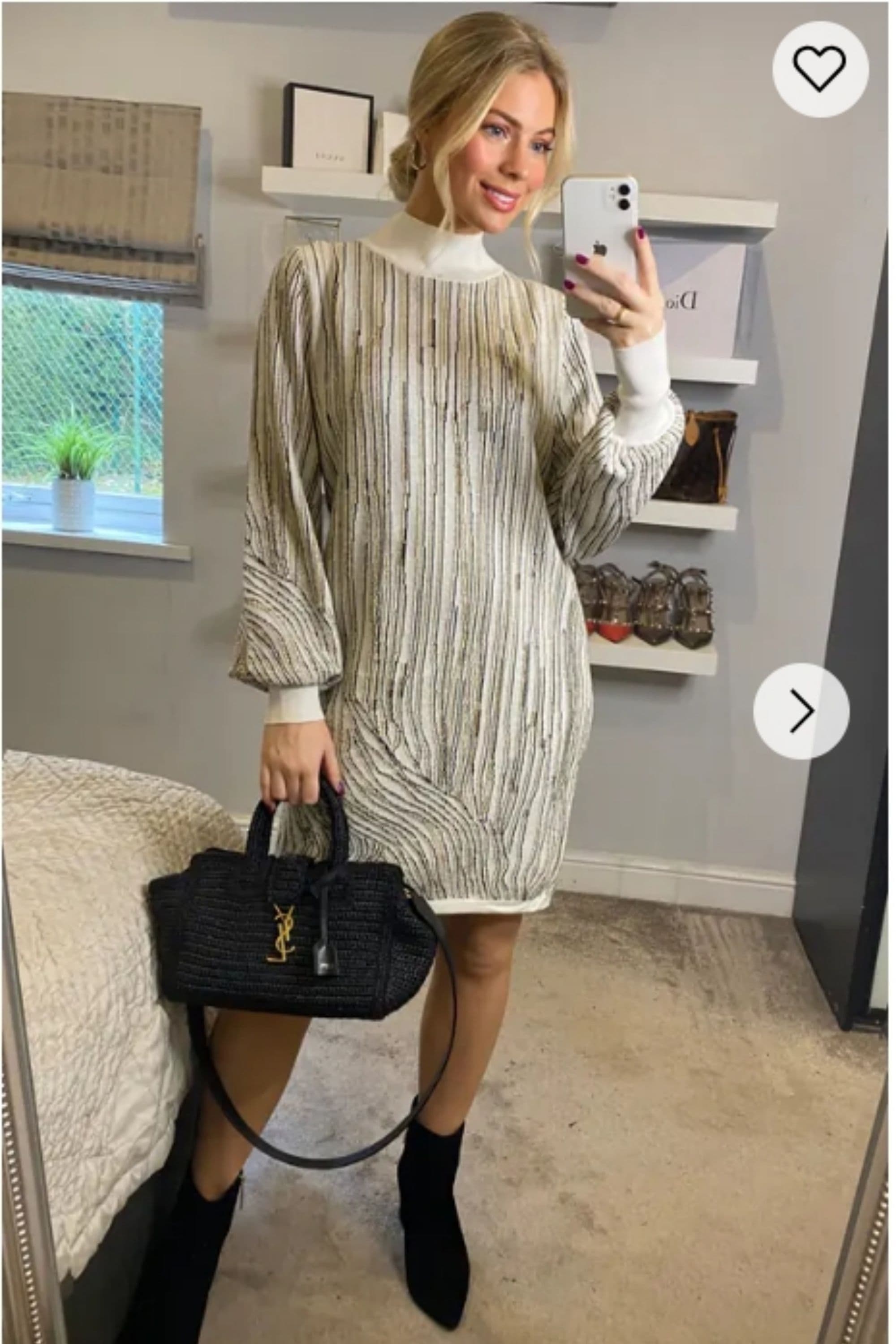 Gold Metallic Jumper Dress