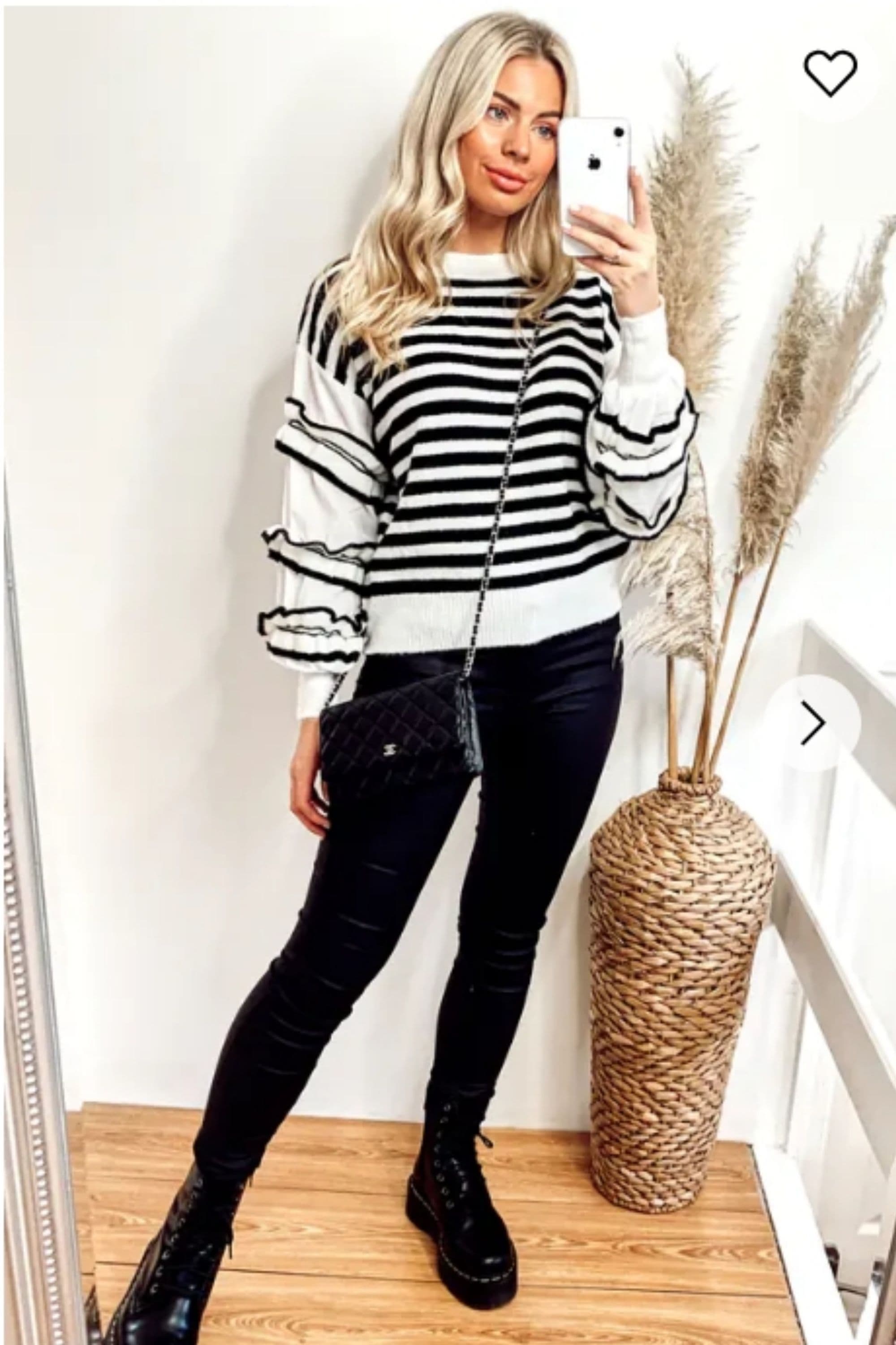 & White Stripe Jumper Ruffles