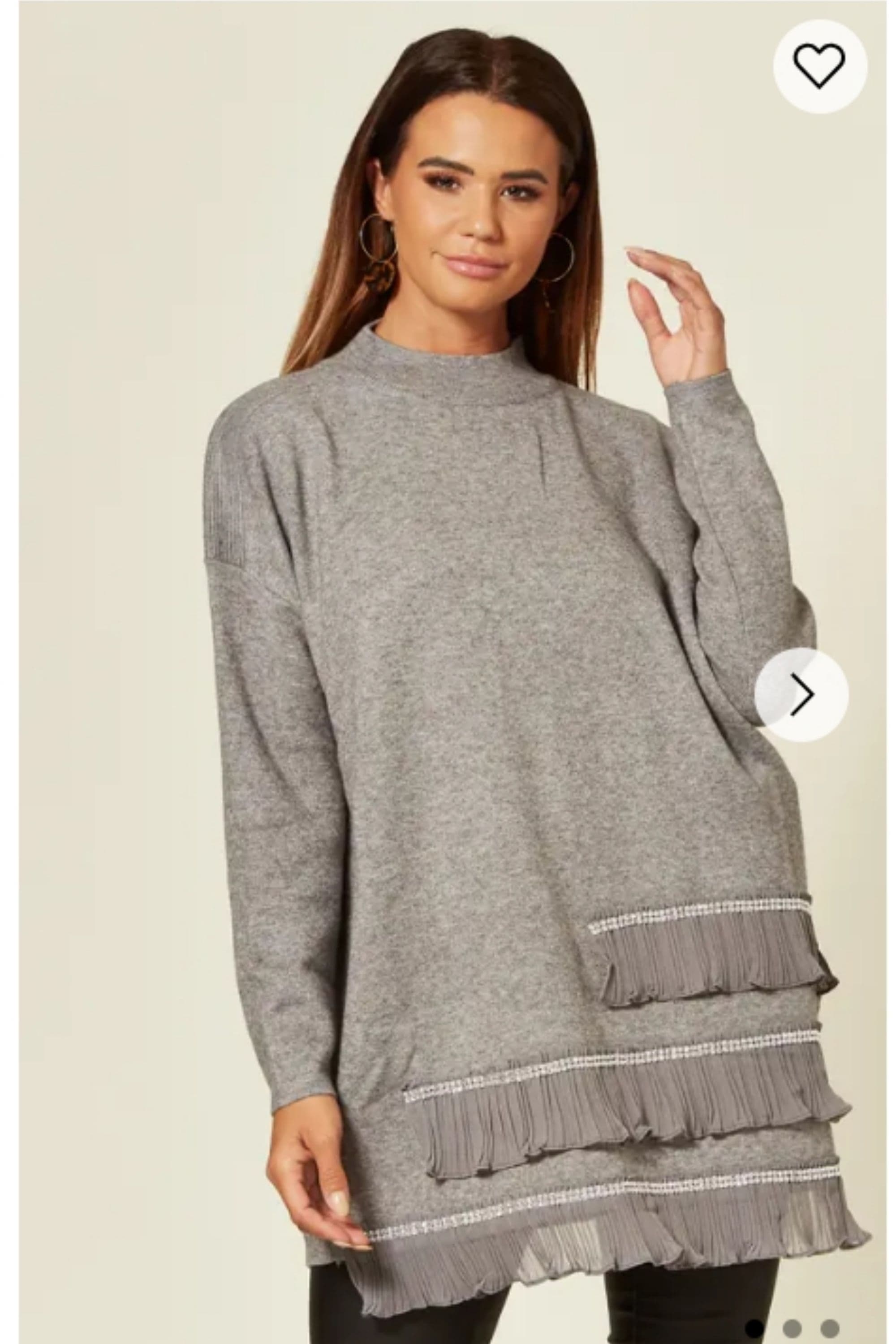 Jumper Crystal Trim & Chiffon Hem