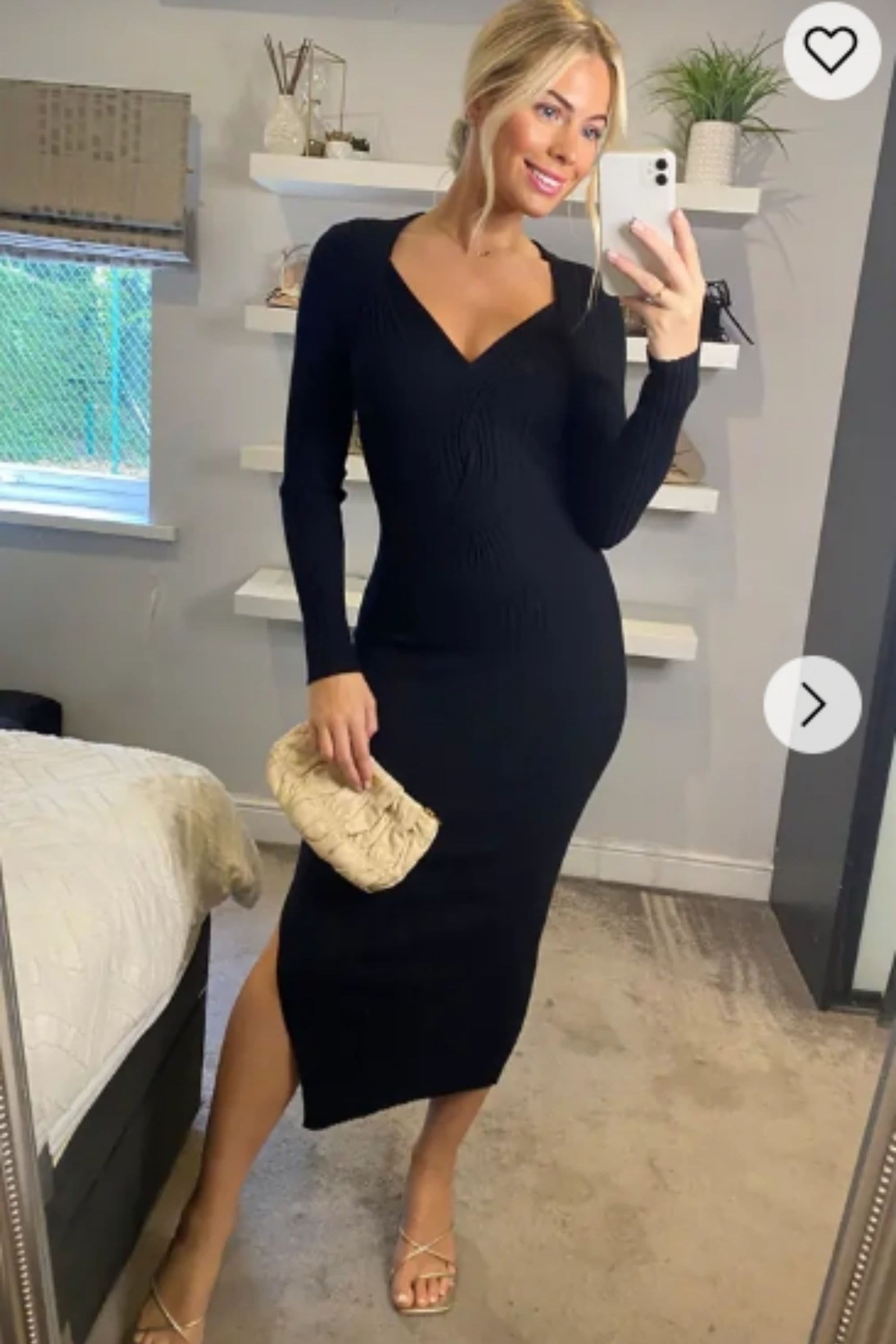 Soft Knitted Ribbed Midi Bodycon Dress