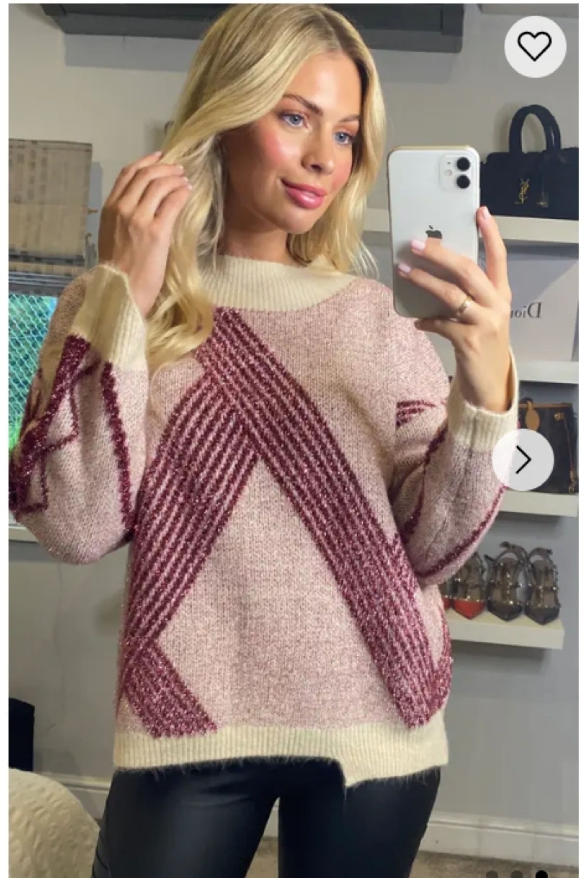 Metallic Effect Stripe Design Jumper