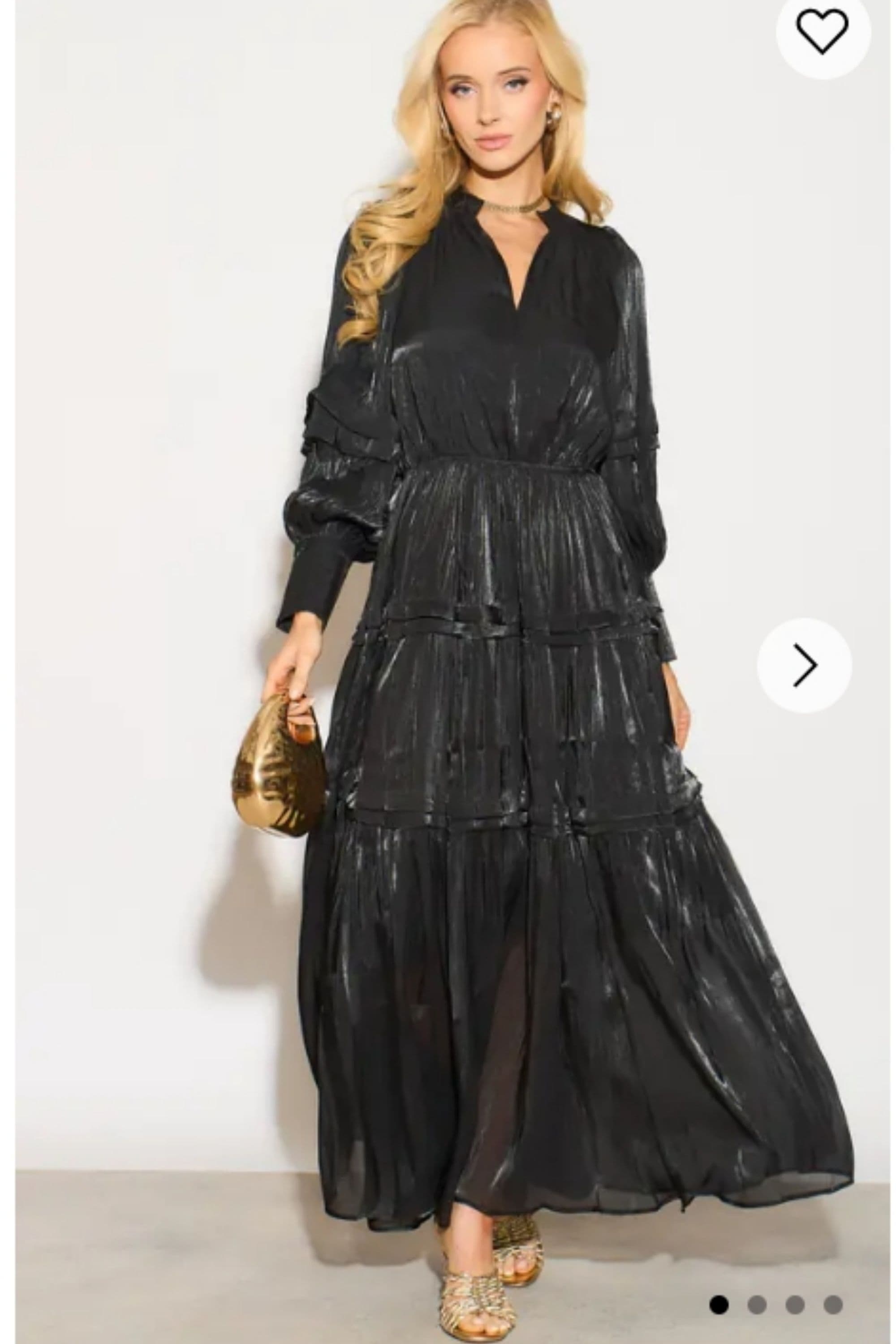 Silky Feeling Organza Dress Ruffle Design