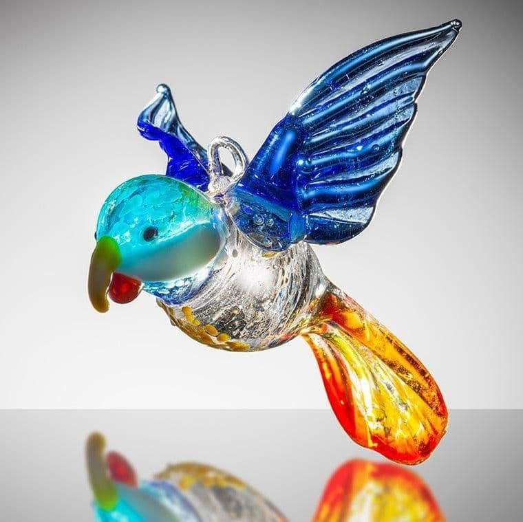 Large Hanging Bird Parrot & Orange