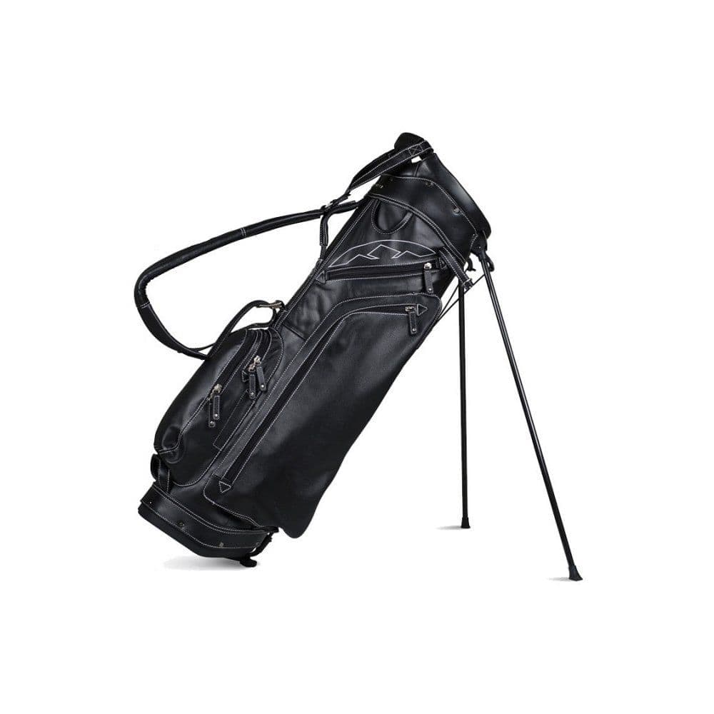 Leather Stand Bag Black White