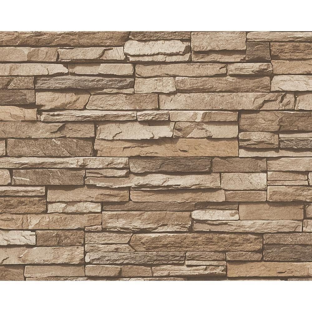 Slate Brick Wall Pattern Faux Effect Embossed Wallpaper