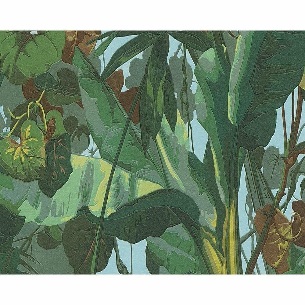 Nature Embossed Leaf Pattern Floral Jungle Wallpaper