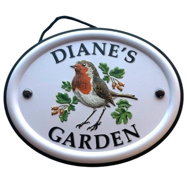 Decorative Bird Garden Sign Dianes Garden