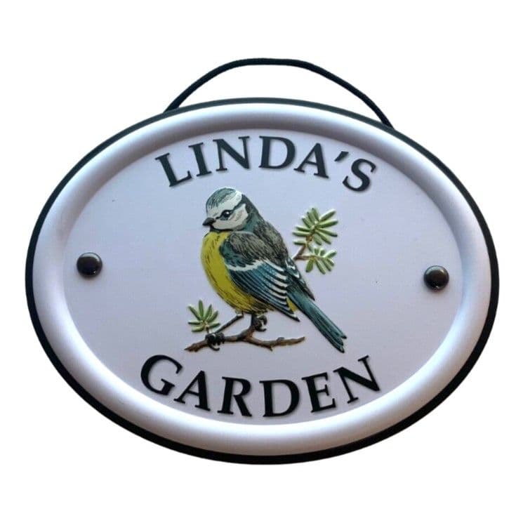 Decorative Bird Garden Sign Lindas Garden