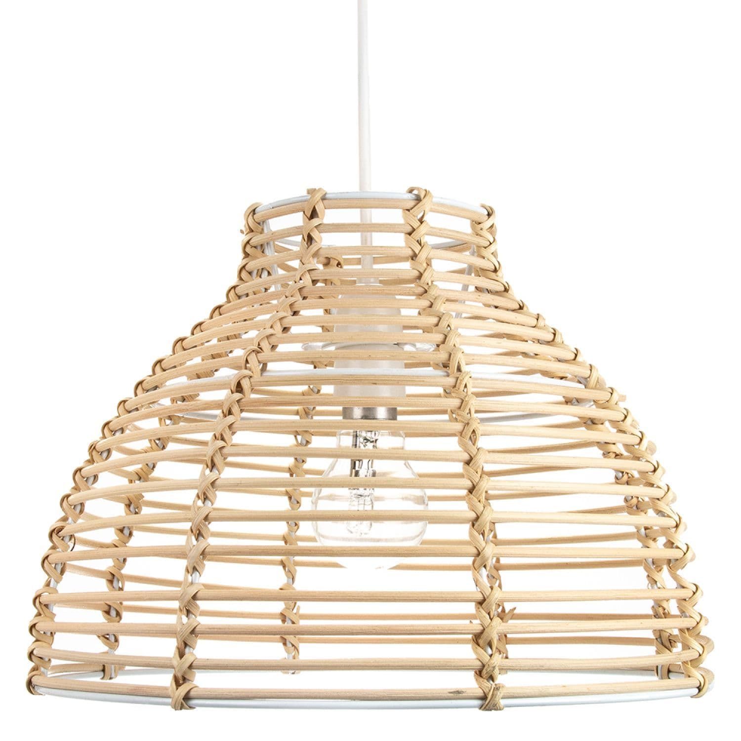 Traditional Basket Style Vintage Rattan Wicker Ceiling Pendant Light Shade