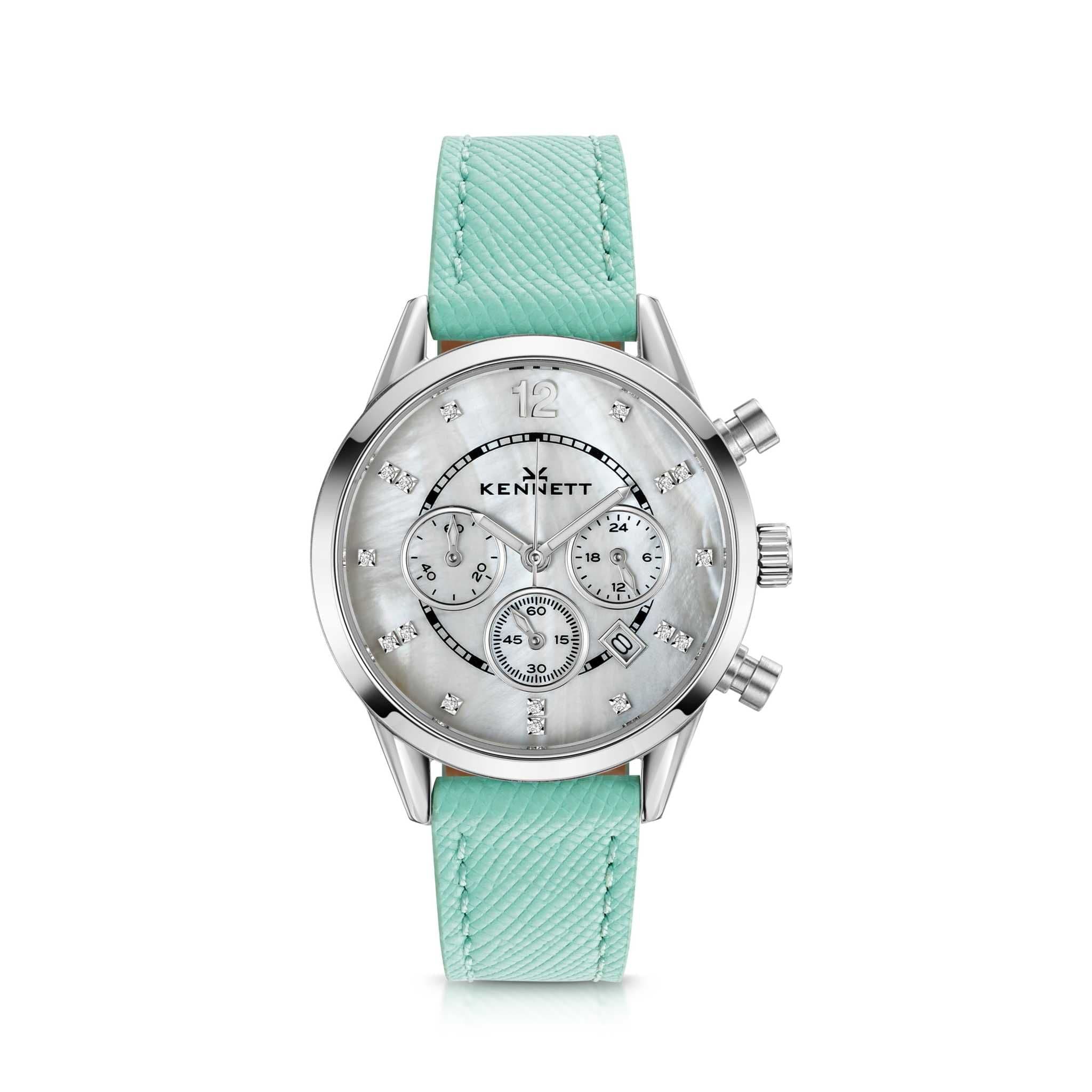 Savro Chronograph Watch Mother Pearl Dial 34mm