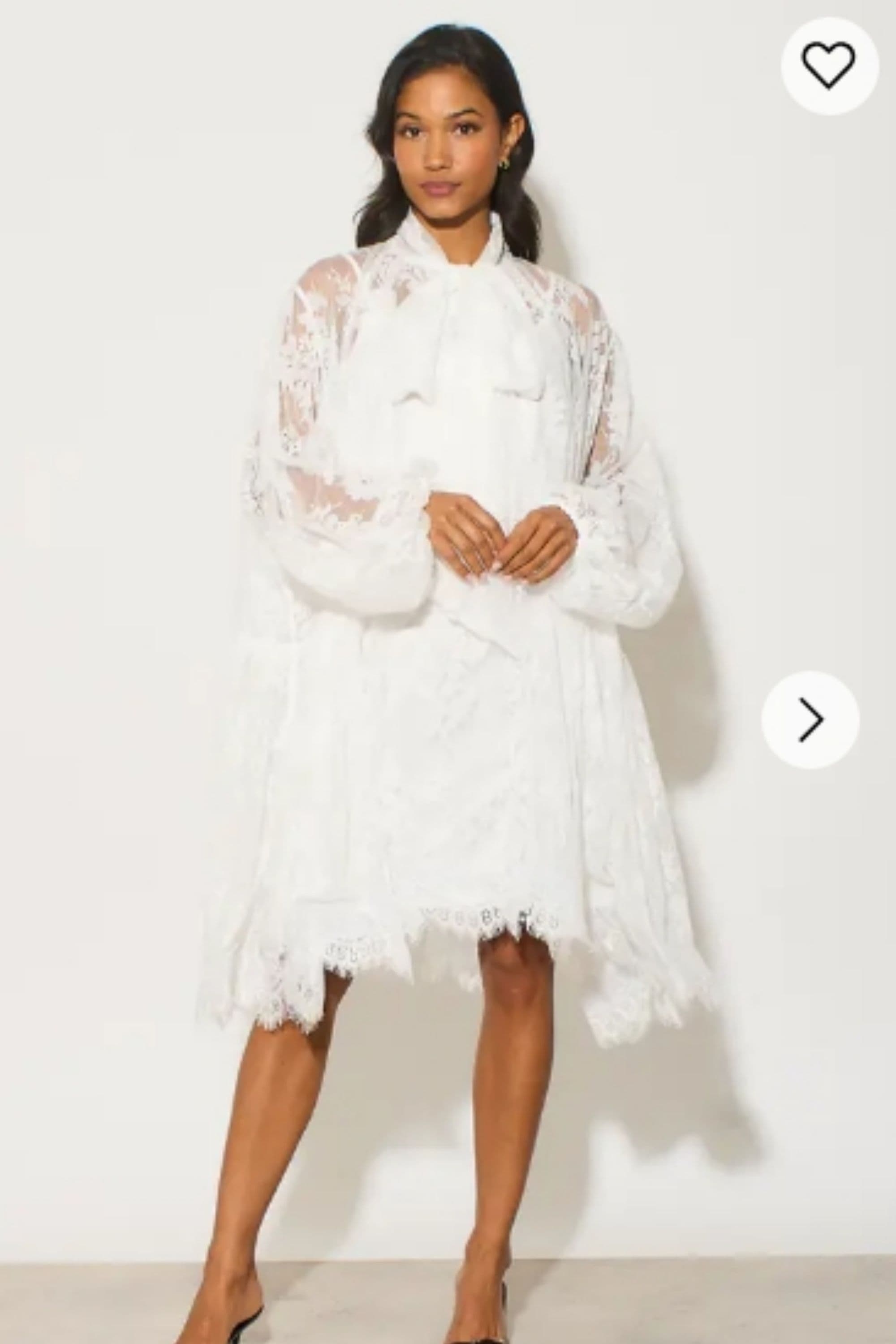 Floral Lace Long Blouseon Sleeves Design Dress