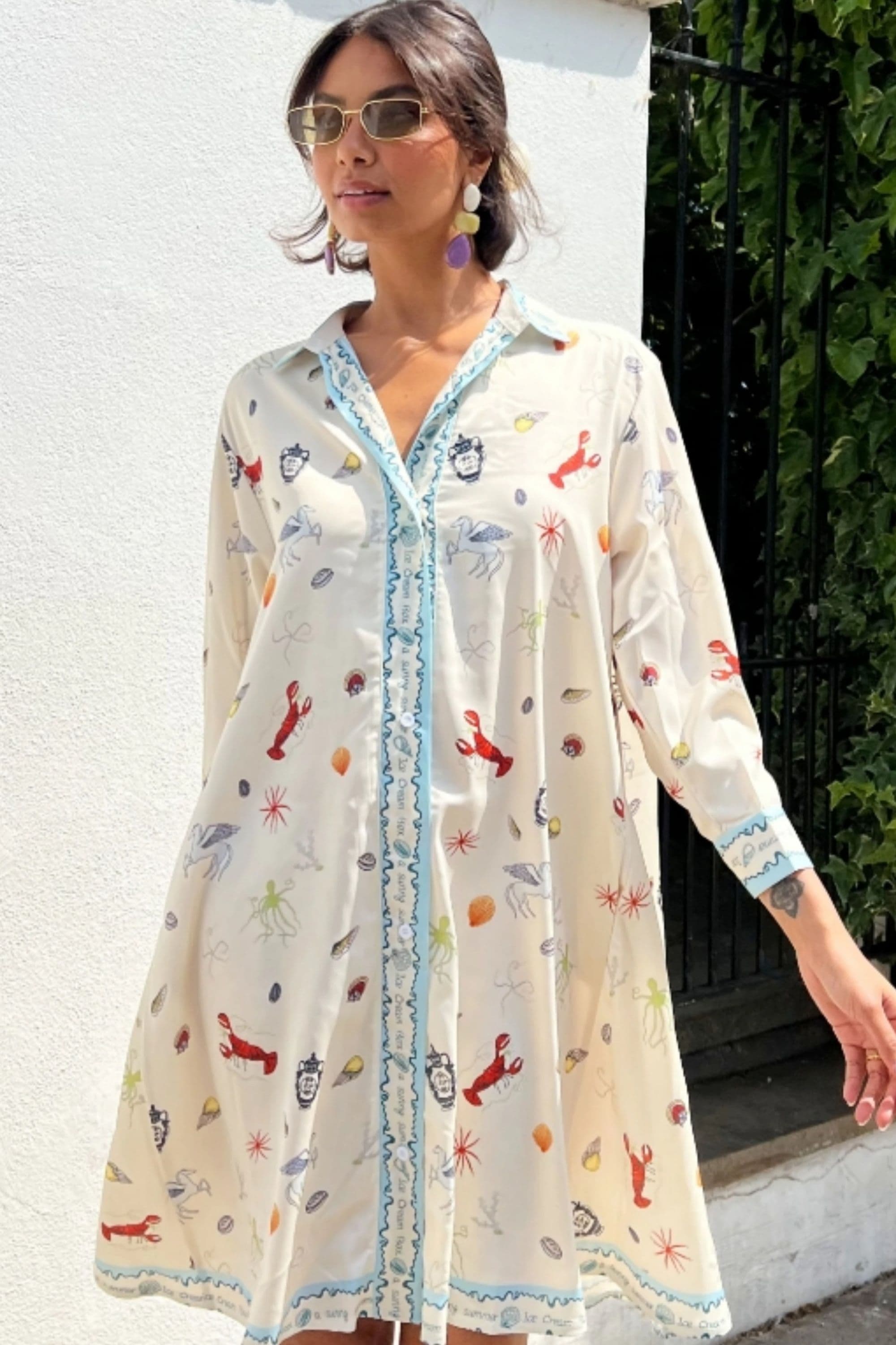 Silky Satin Feeling Cape Sleeves Design Short Dress Cream S M