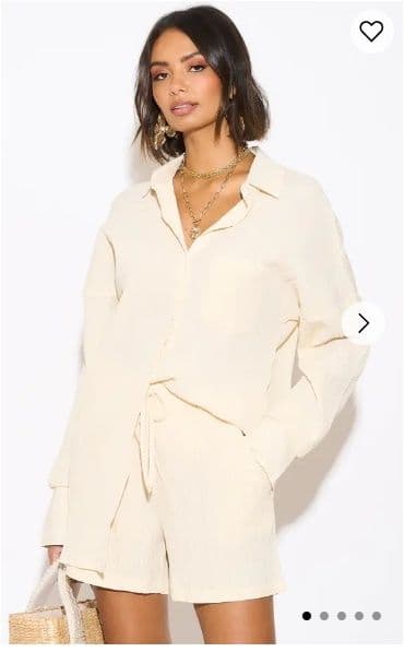 Cotton Blend Duben Shirt & Shorts Relaxed Fit Co Ords Suits