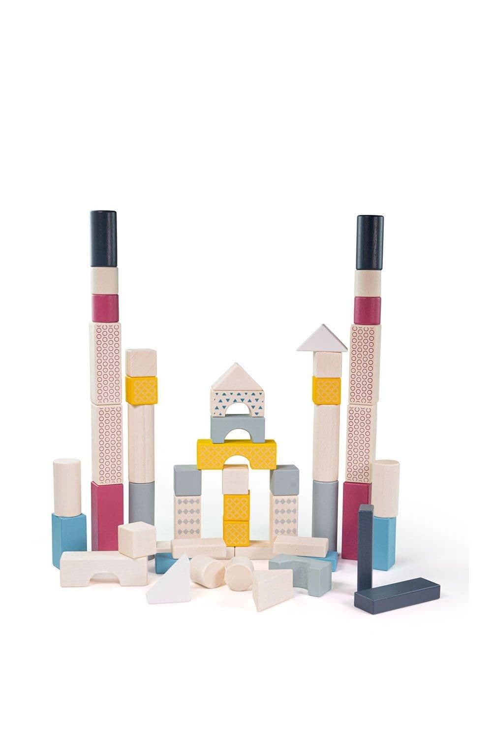 Drum of 50 Wooden Blocks