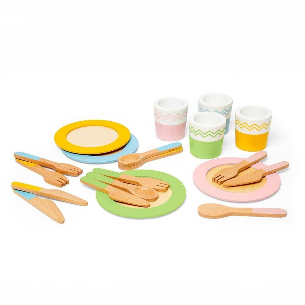 Wooden 20 Piece Dinner Service Set
