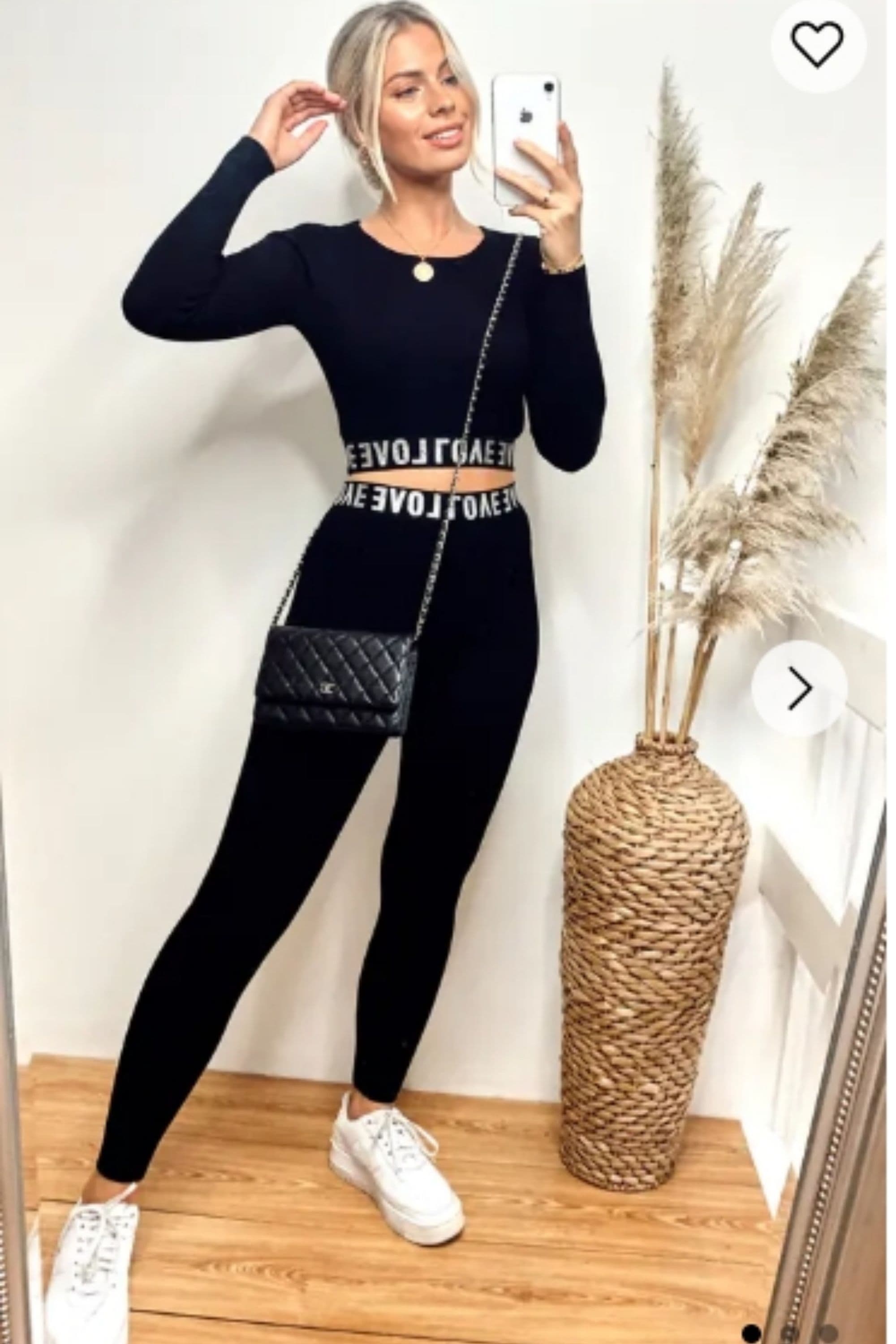 Loungewear Co Ord Love Logo Crop Top & Leggings