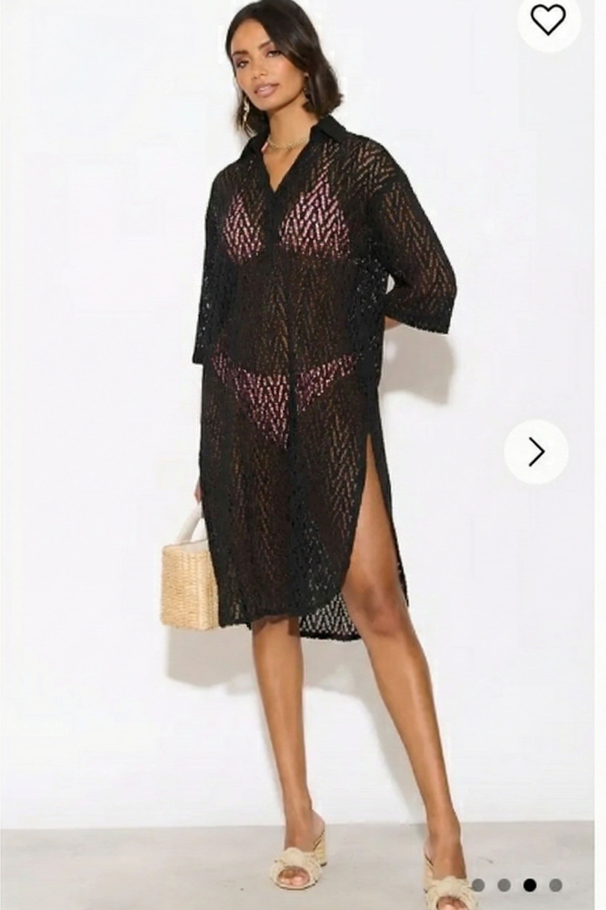 V Pattern Lace Kaftan Dress Holiday Wear Collection