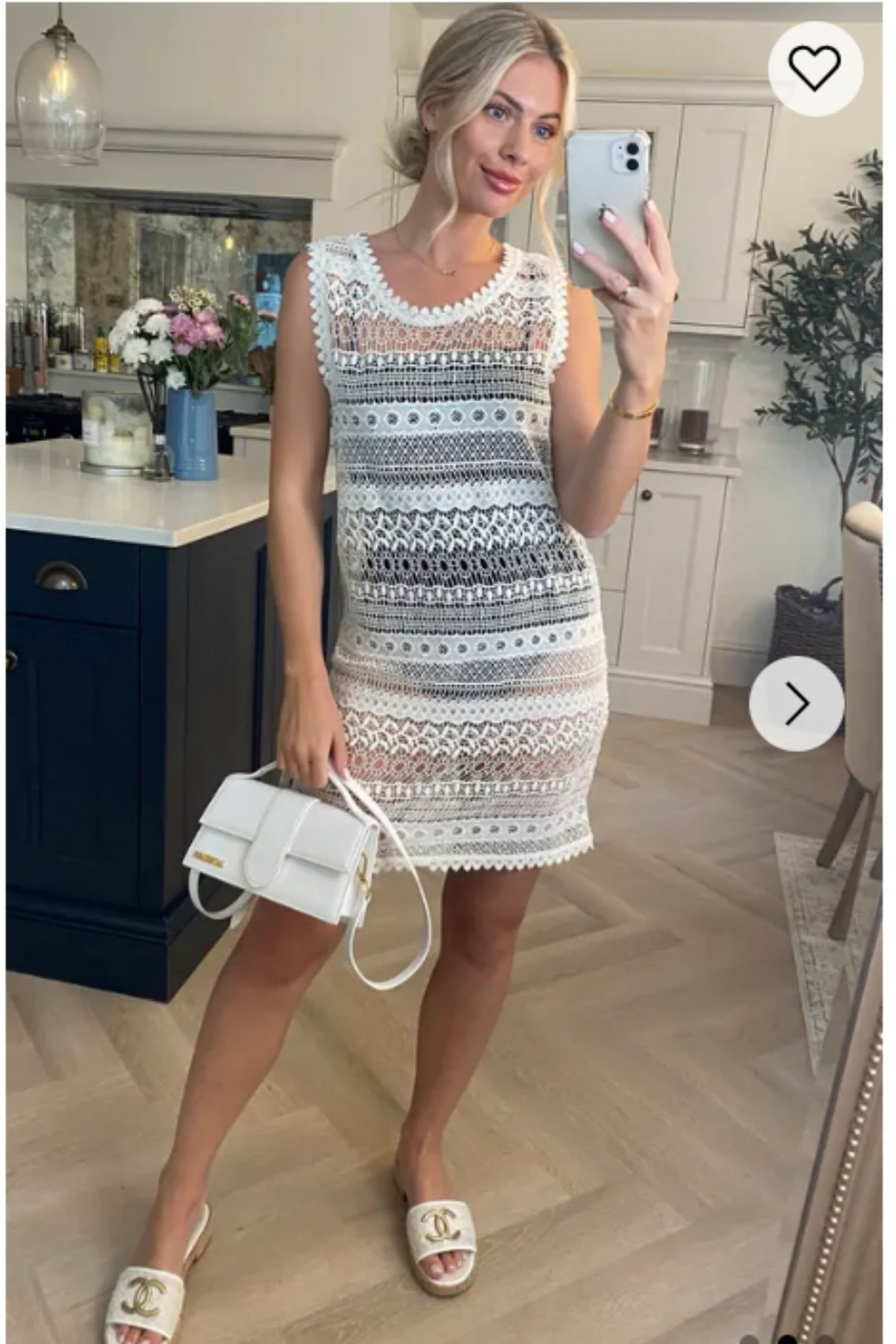 Holiday Floral Pattern Crochet Lace Midi Dress
