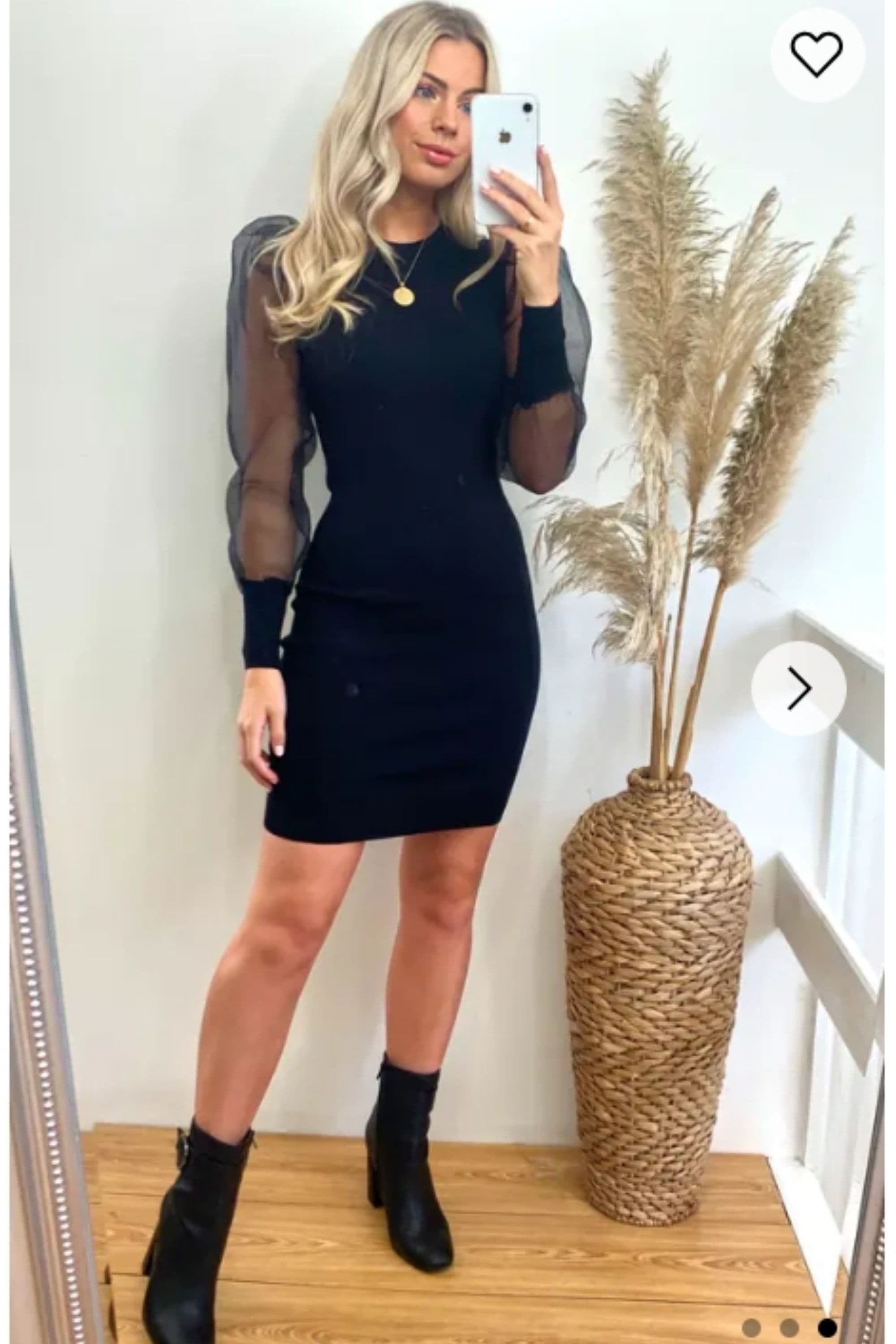 Bodycon Mini Dress Organza Sleeves