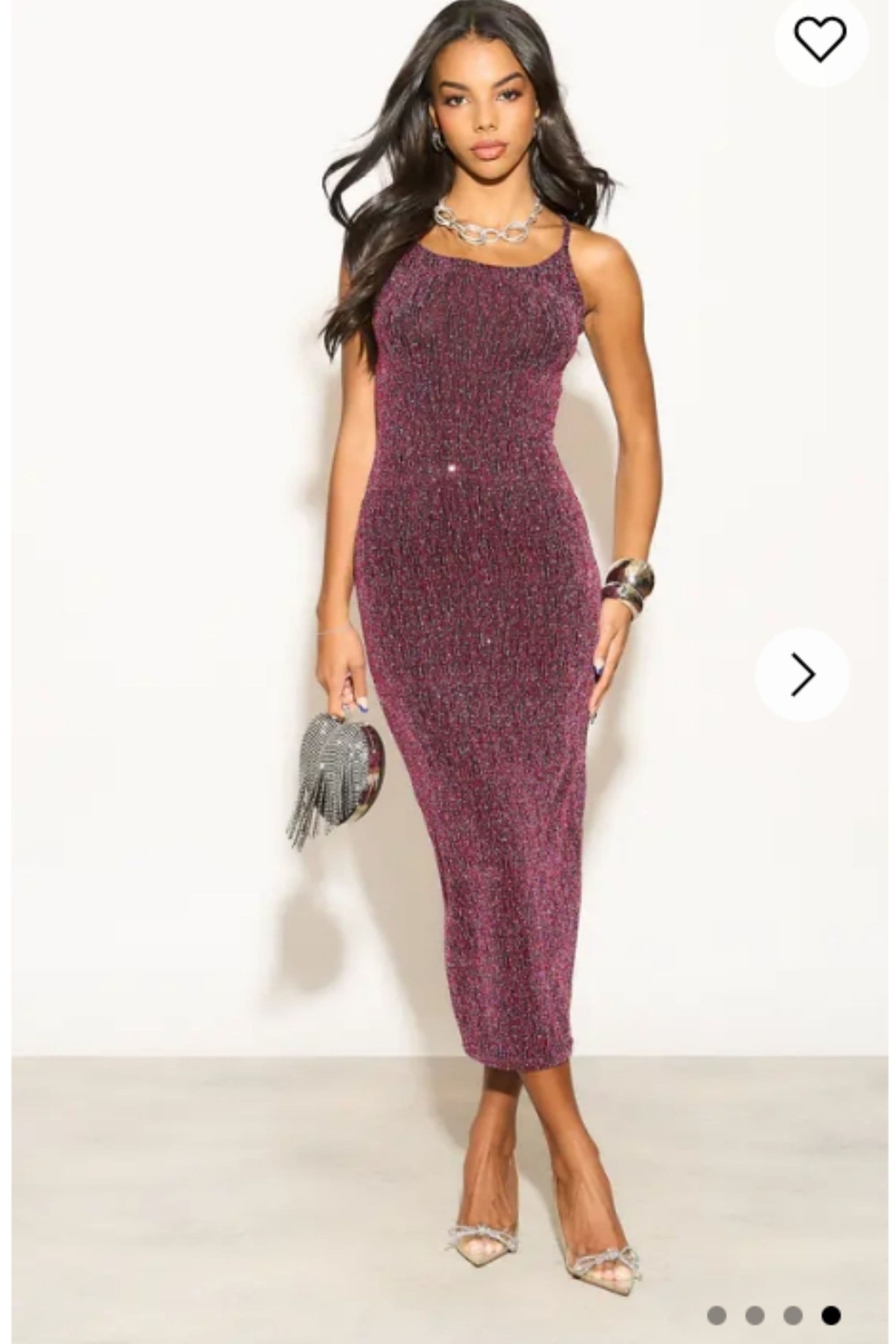 Scooped Neck Sleeveless Metallic Knit Maxi Dress