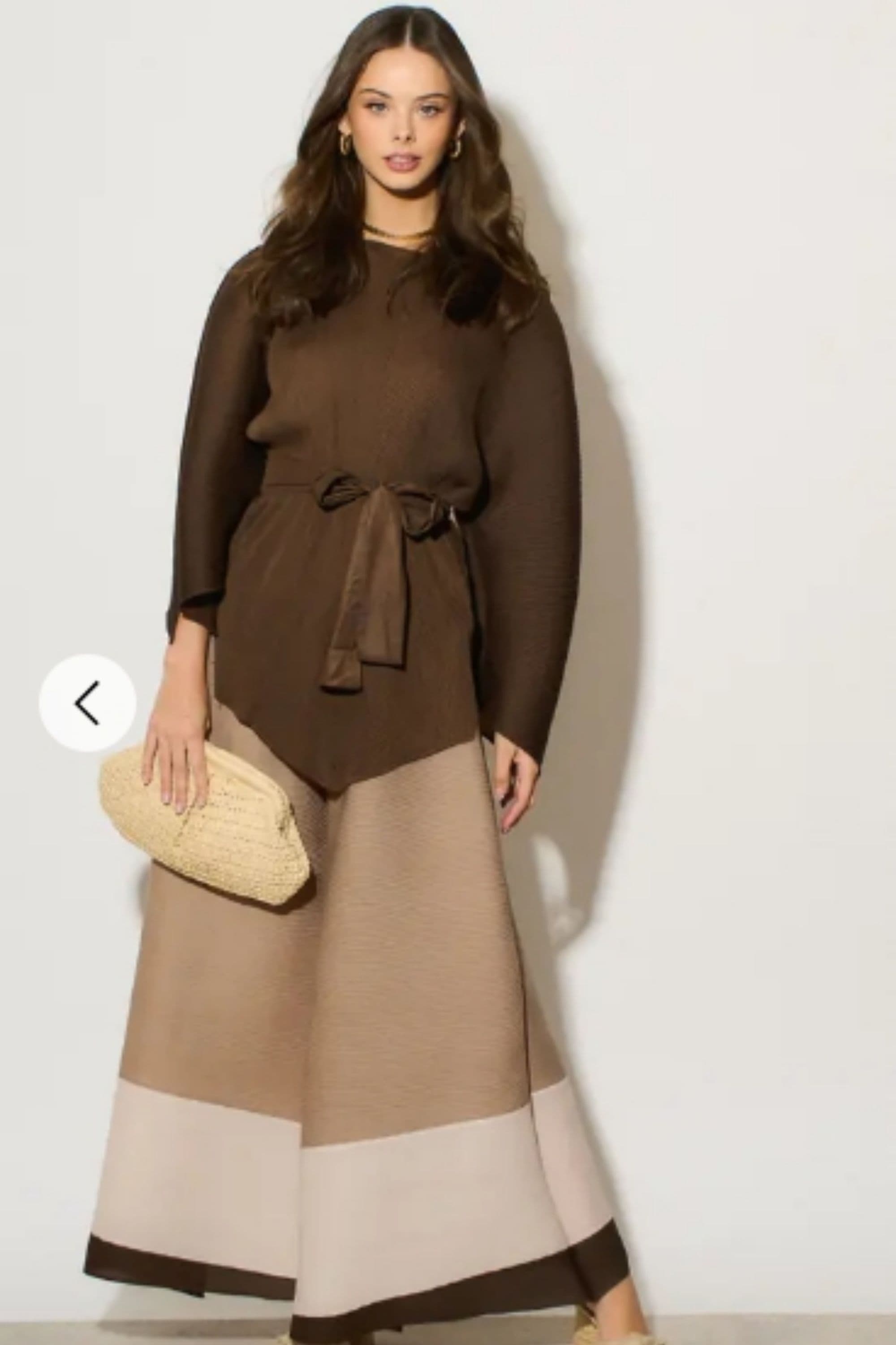 Full Pleated Long Sleeves Top & Trousers