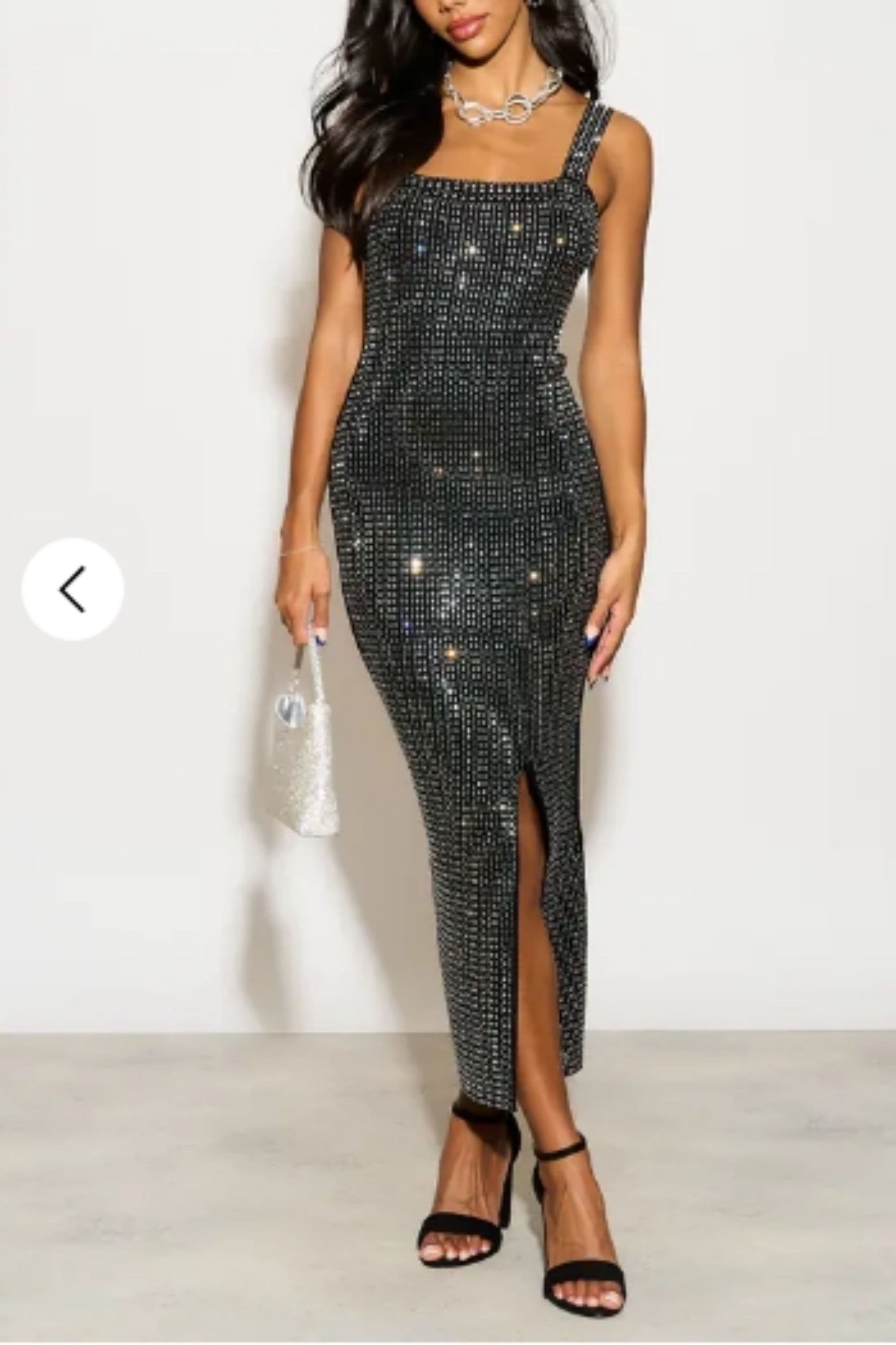 Multi Diamond Sequin Maxi Dress