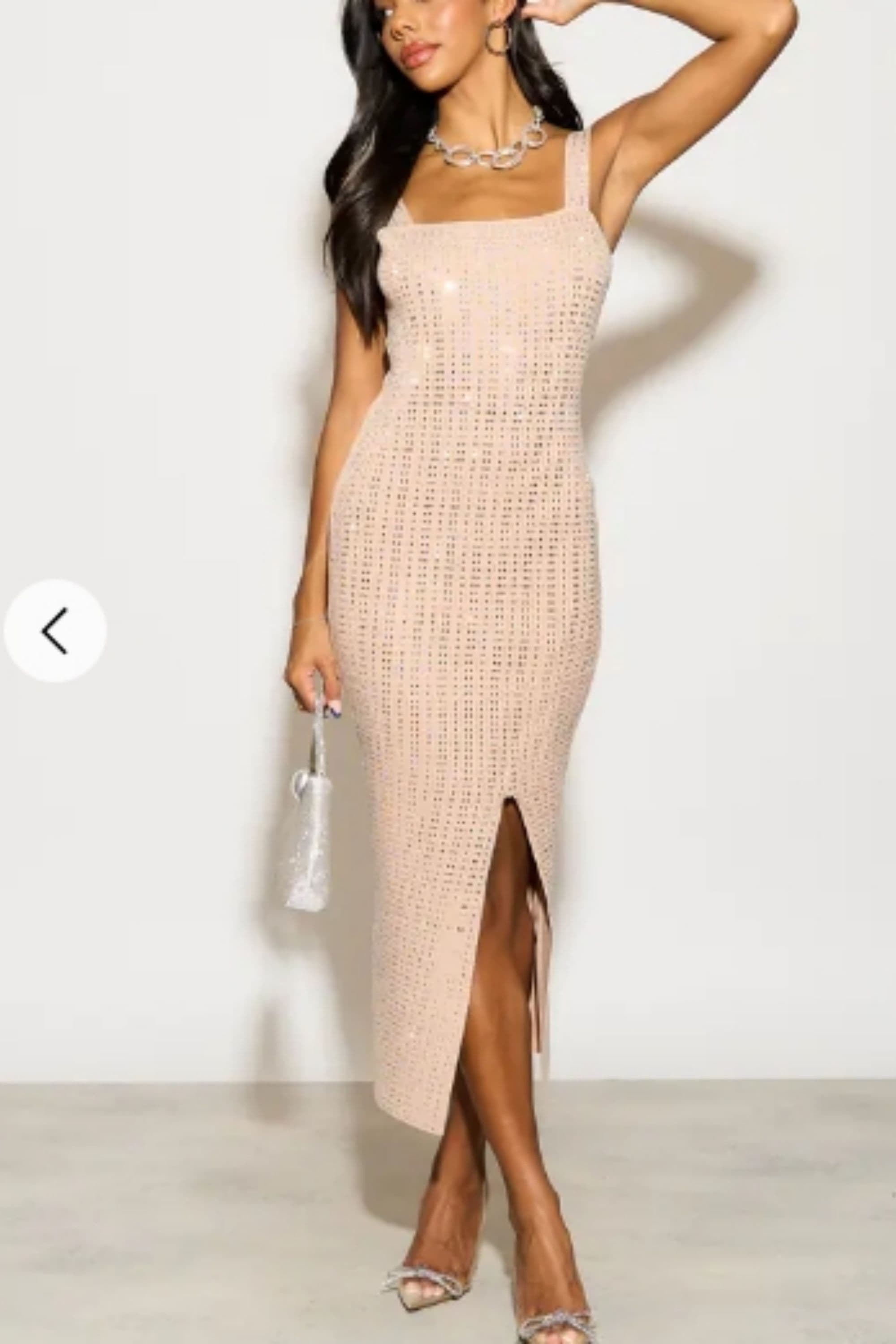 Multi Diamond Sequin Maxi Dress S M