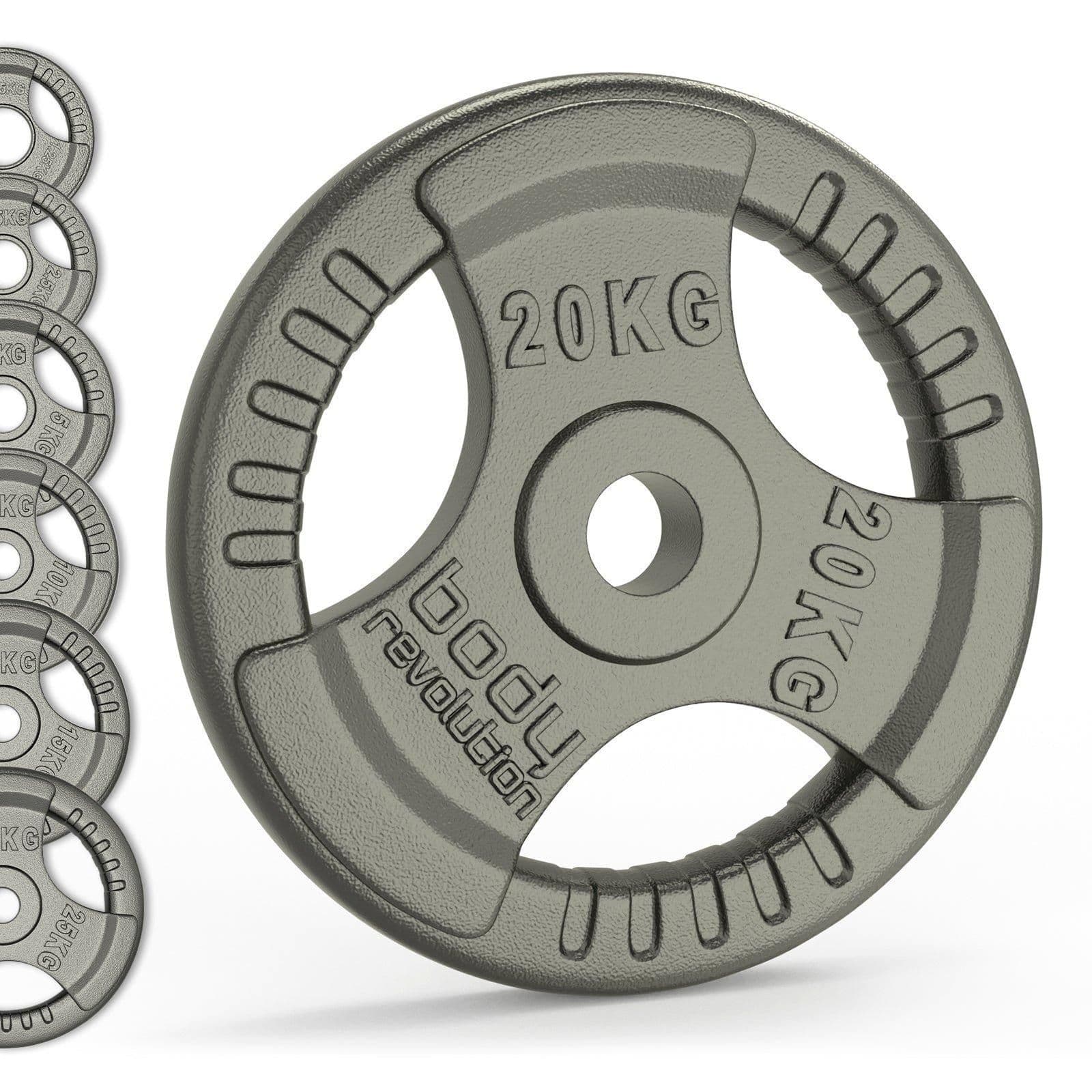 Olympic Tri Grip Cast Iron Weight Plates Pairs & Sets 2 x