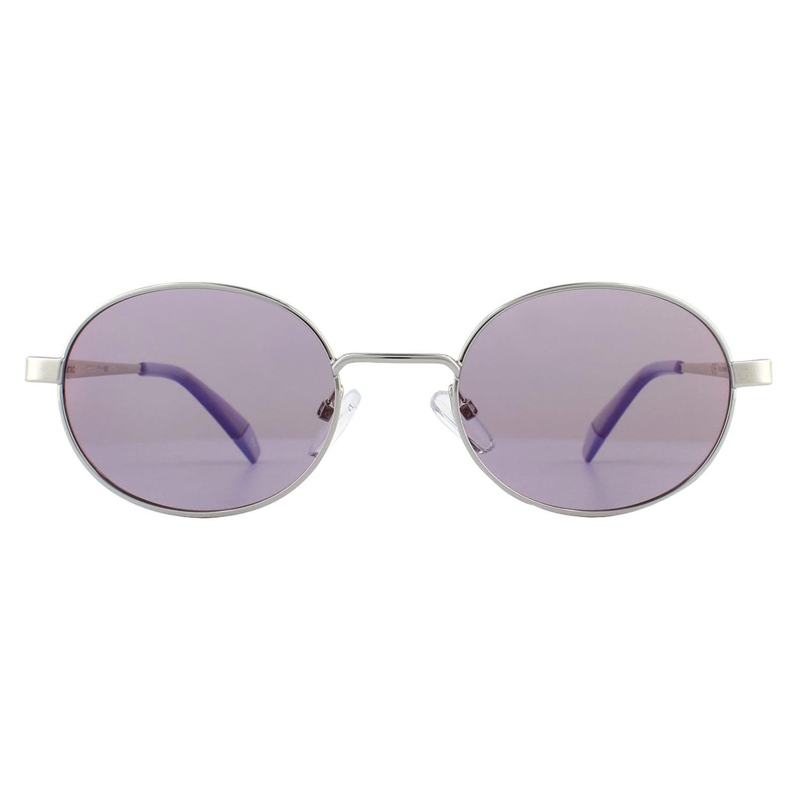 Oval Lilac Silver Lilac Polarized Sunglasses