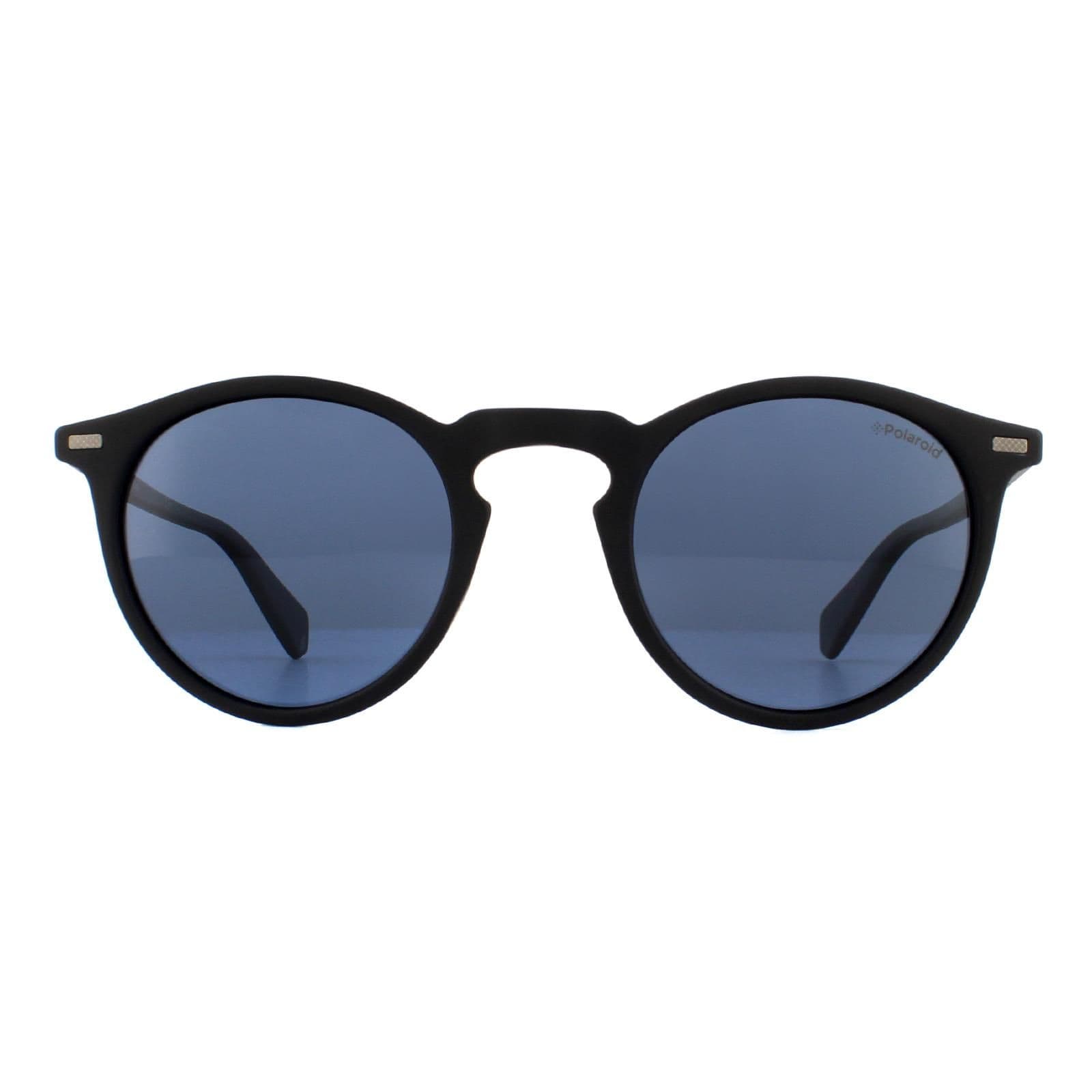 Round Matte Black Grey Polarized Sunglasses