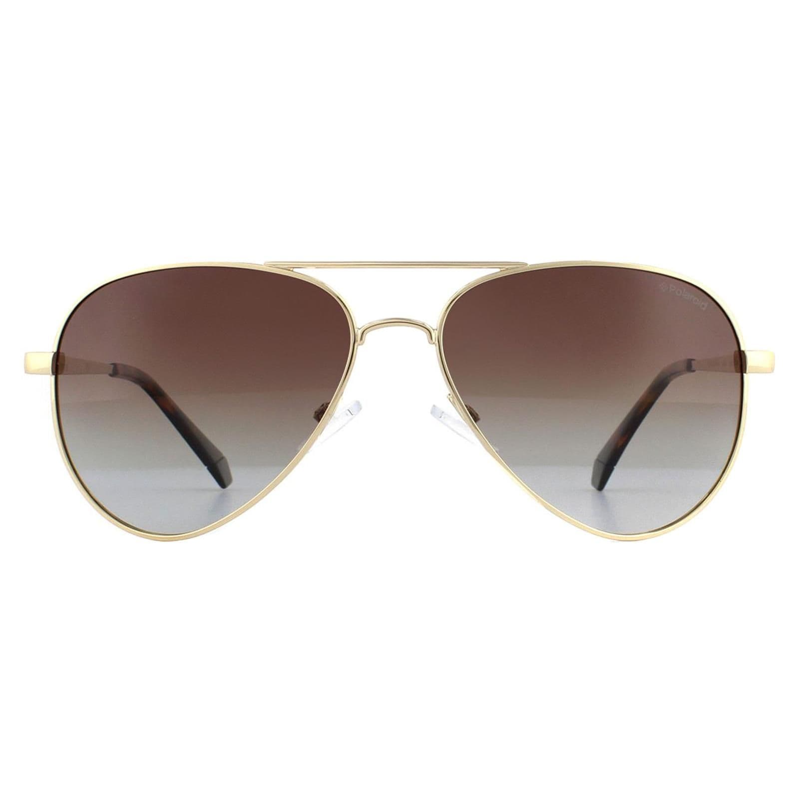 Aviator Gold Brown Gradient Polarized Sunglasses