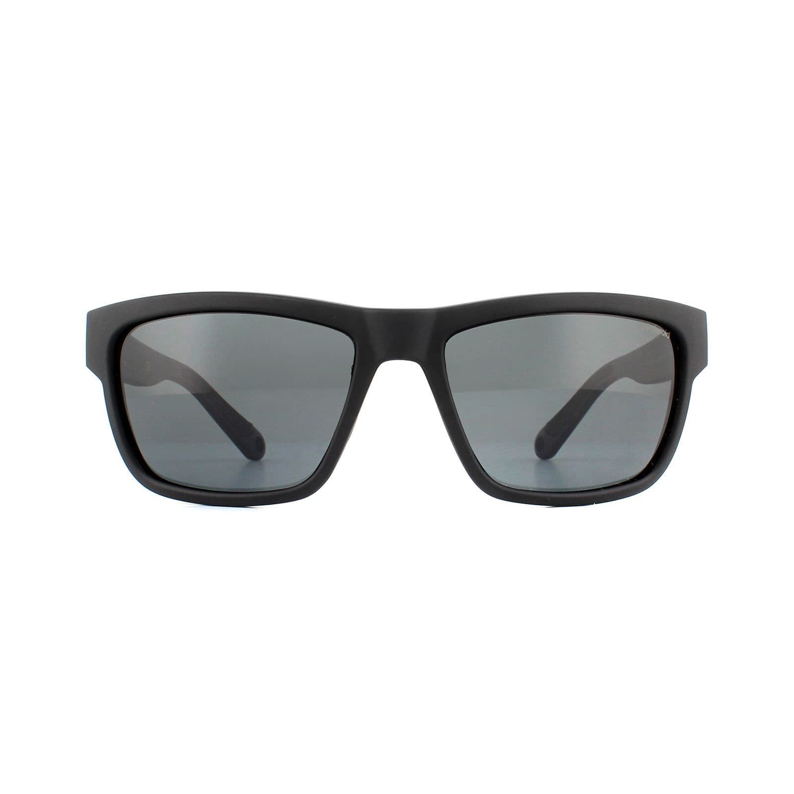 Sport Wrap Black Grey Polarized Sunglasses