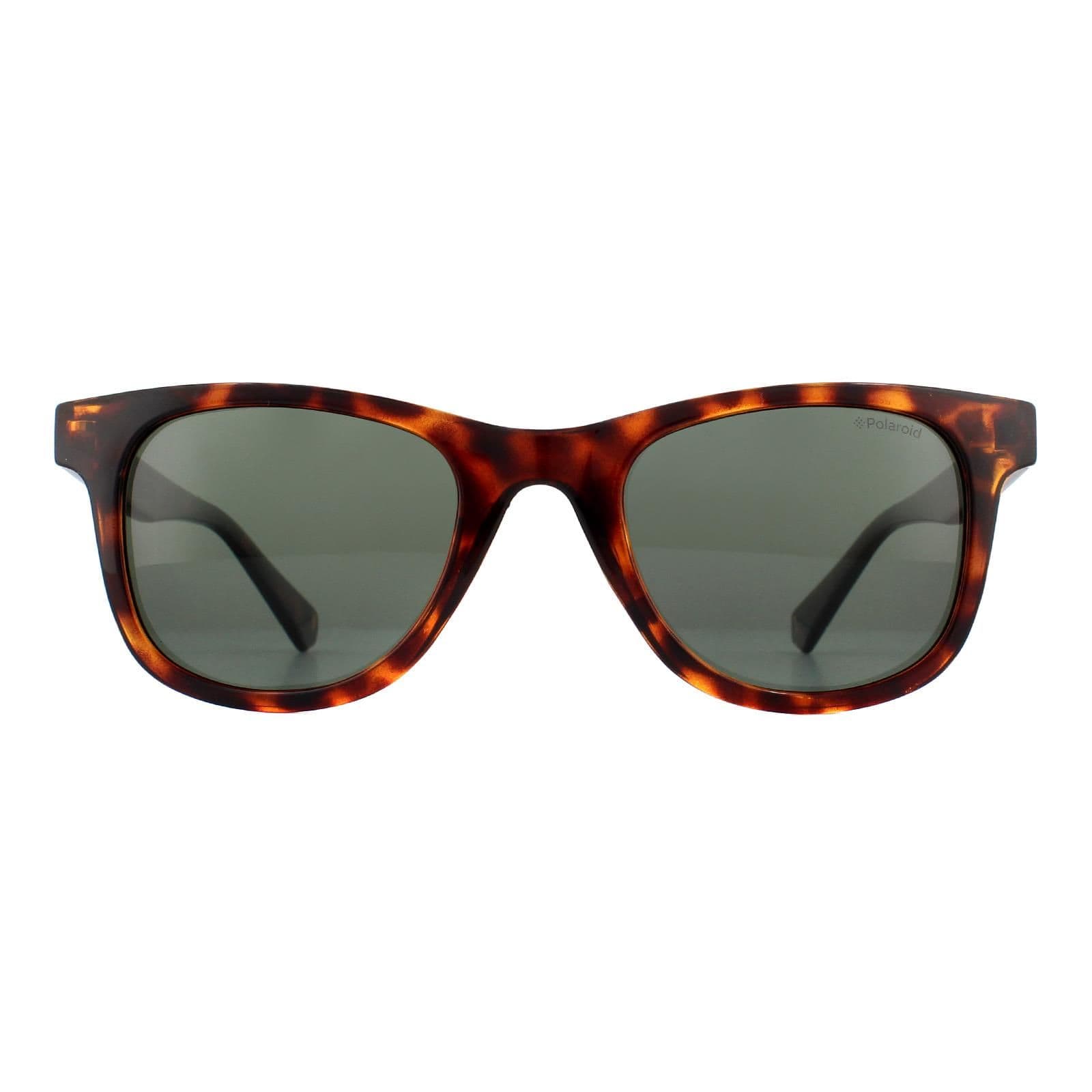Rectangle Dark Havana Green Polarized Sunglasses