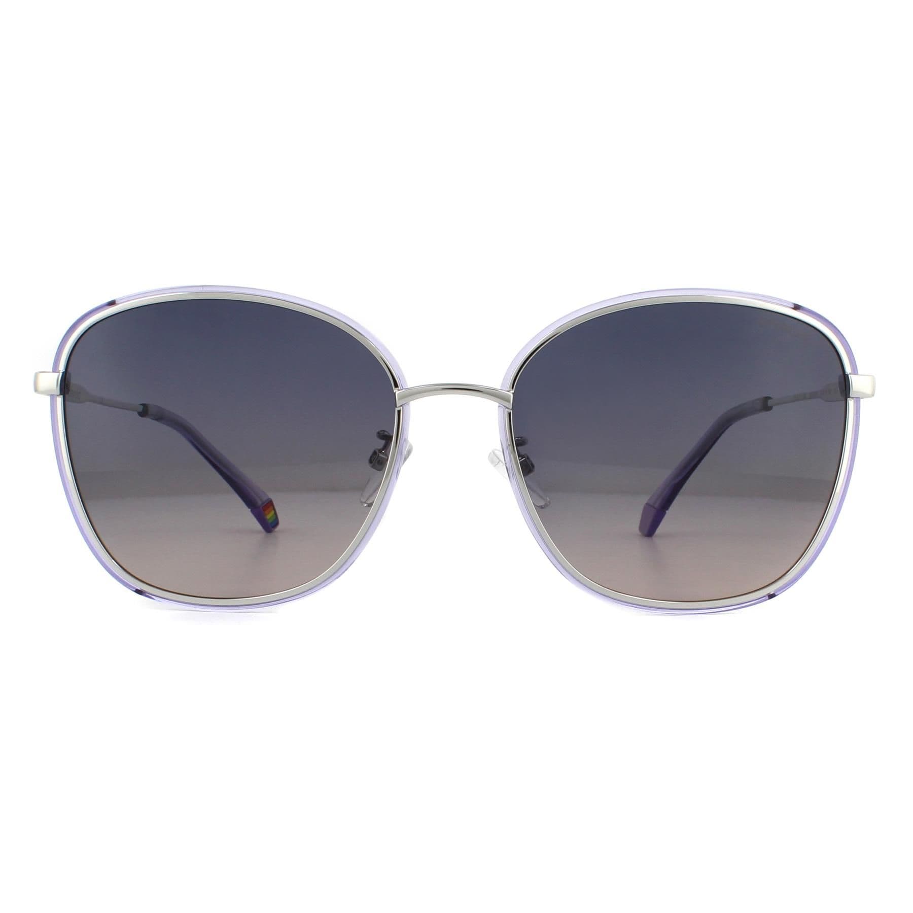 Square Palladium Violet Violet Gradient Polarized Sunglasses
