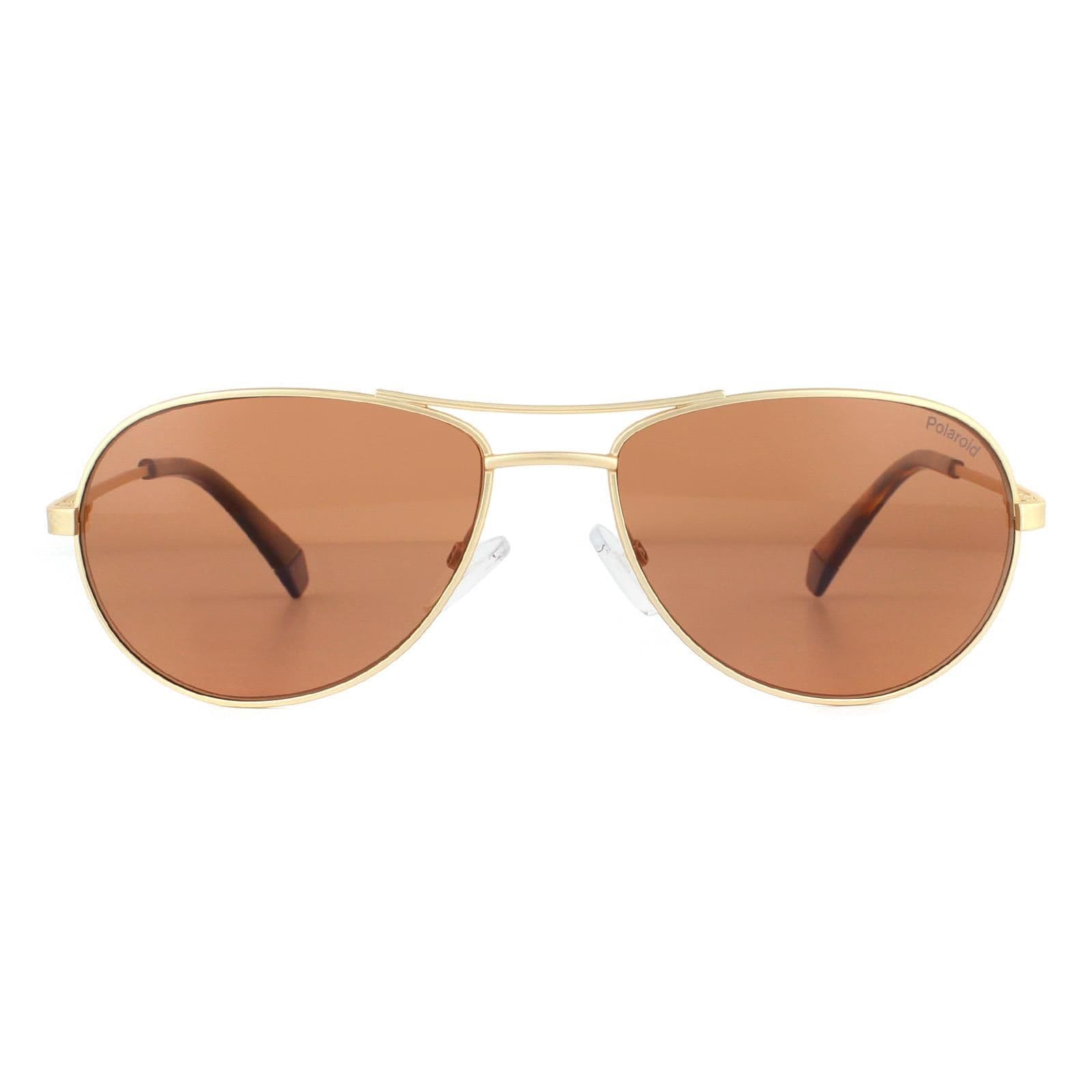 Aviator Matte Gold Copper Polarized Sunglasses