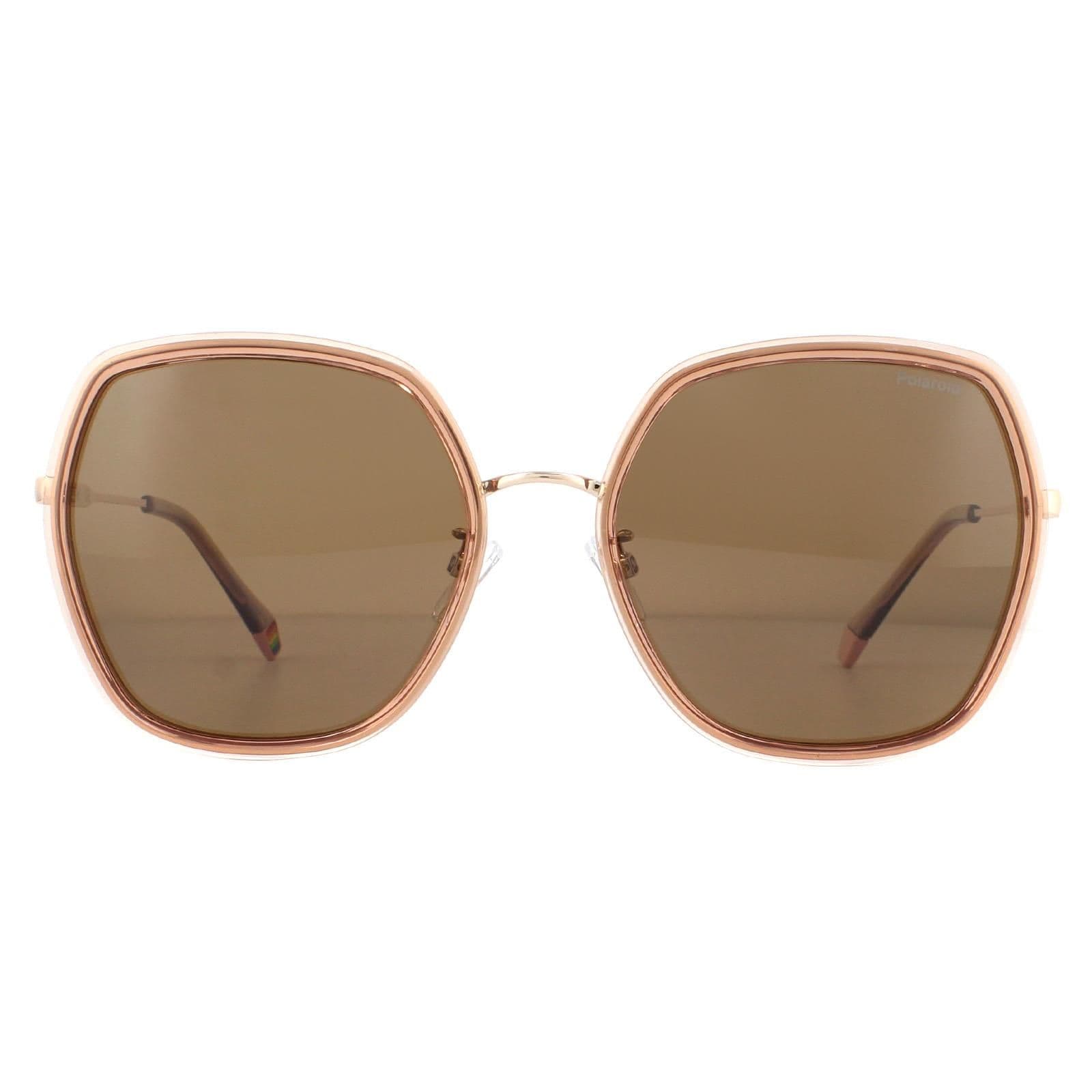 Square Pink Bronze Polarized Sunglasses
