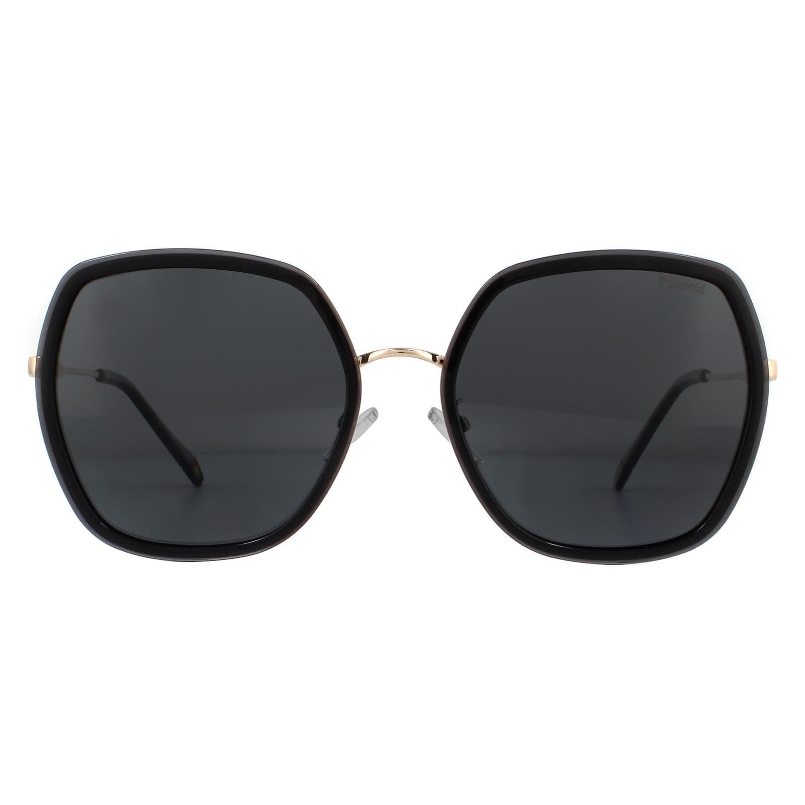 Square Grey Gold Grey Polarized Sunglasses