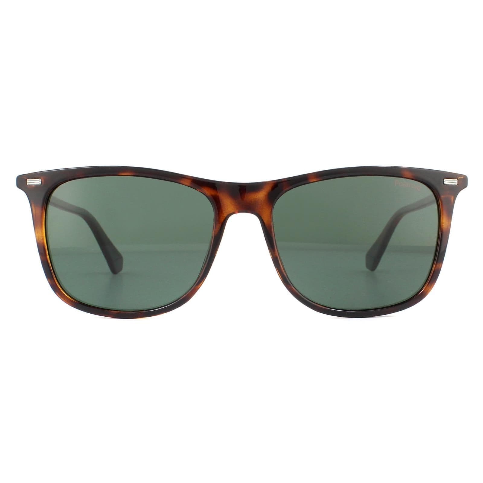 Rectangle Havana Green Polarized Sunglasses