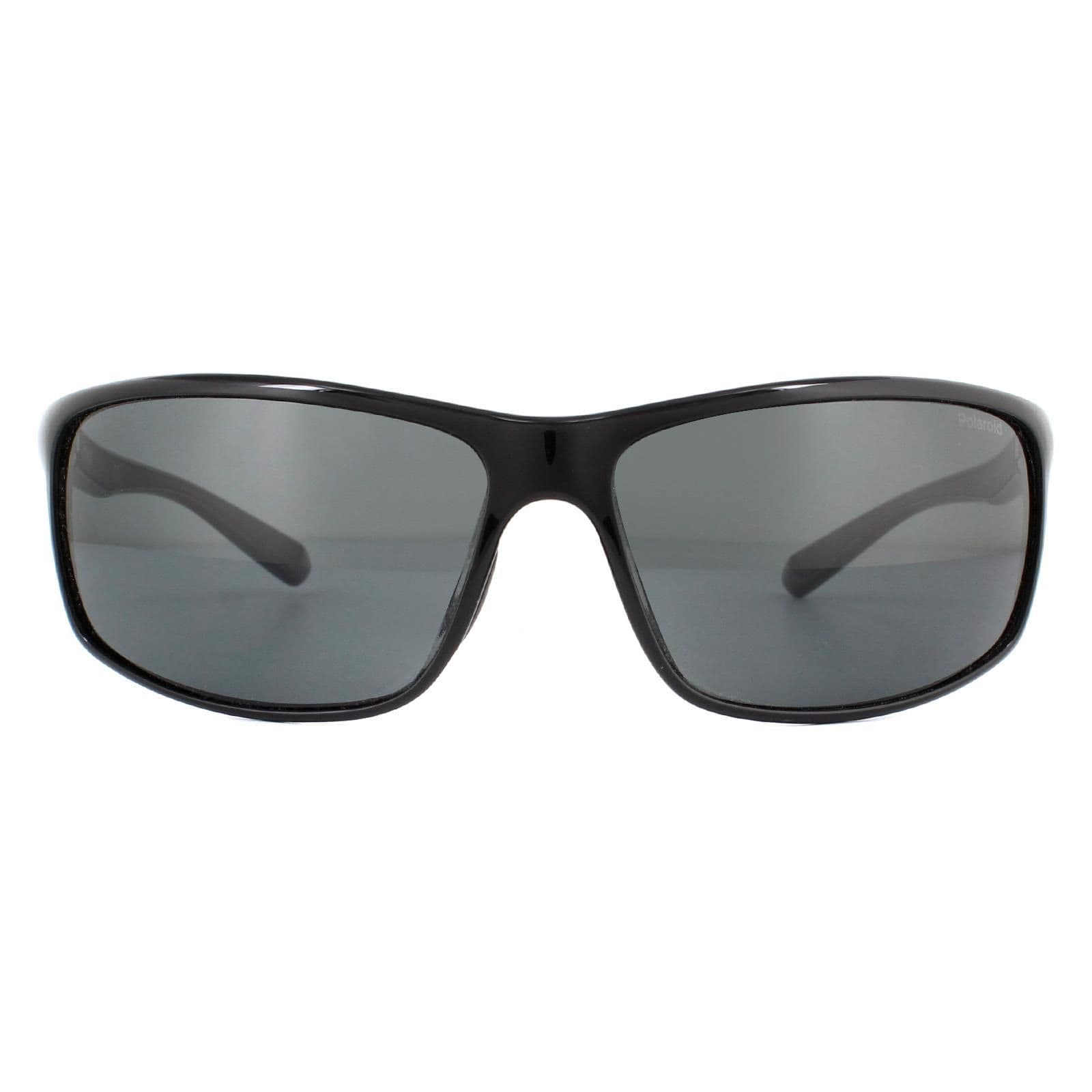 Sport Wrap Black Grey Polarized Sunglasses