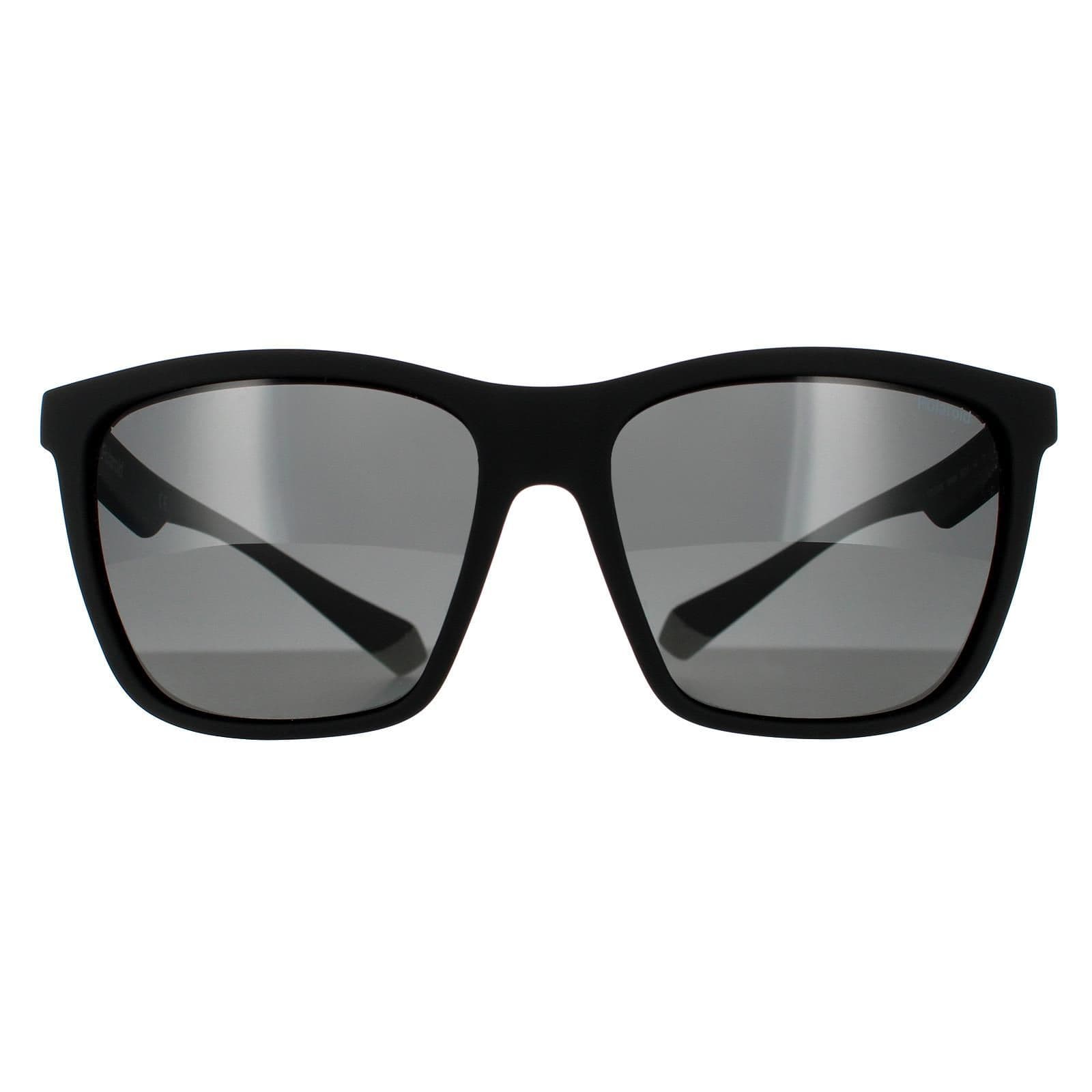 Rectangle Black Grey Grey Polarized Sunglasses