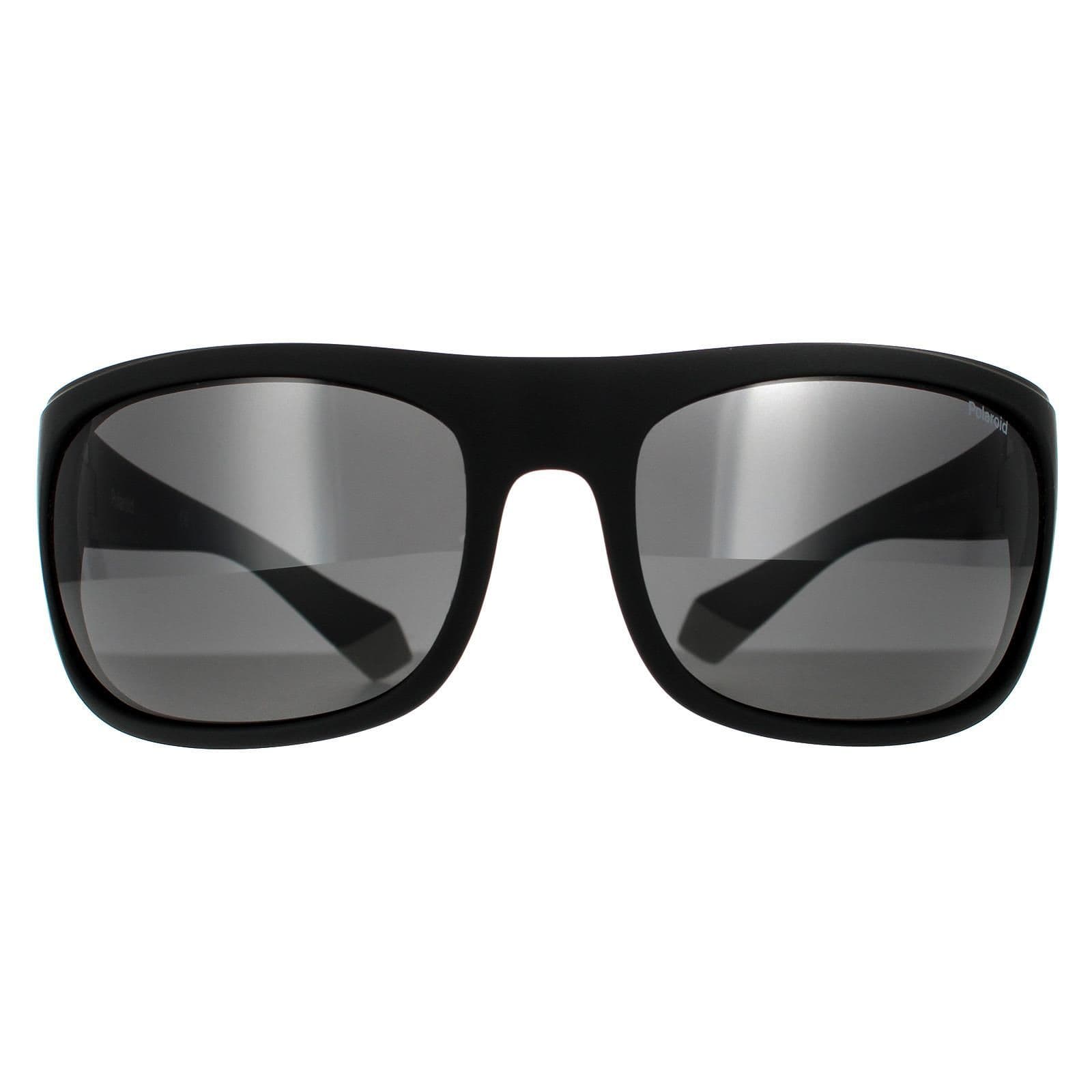Wrap Black Grey Grey Polarized Sunglasses