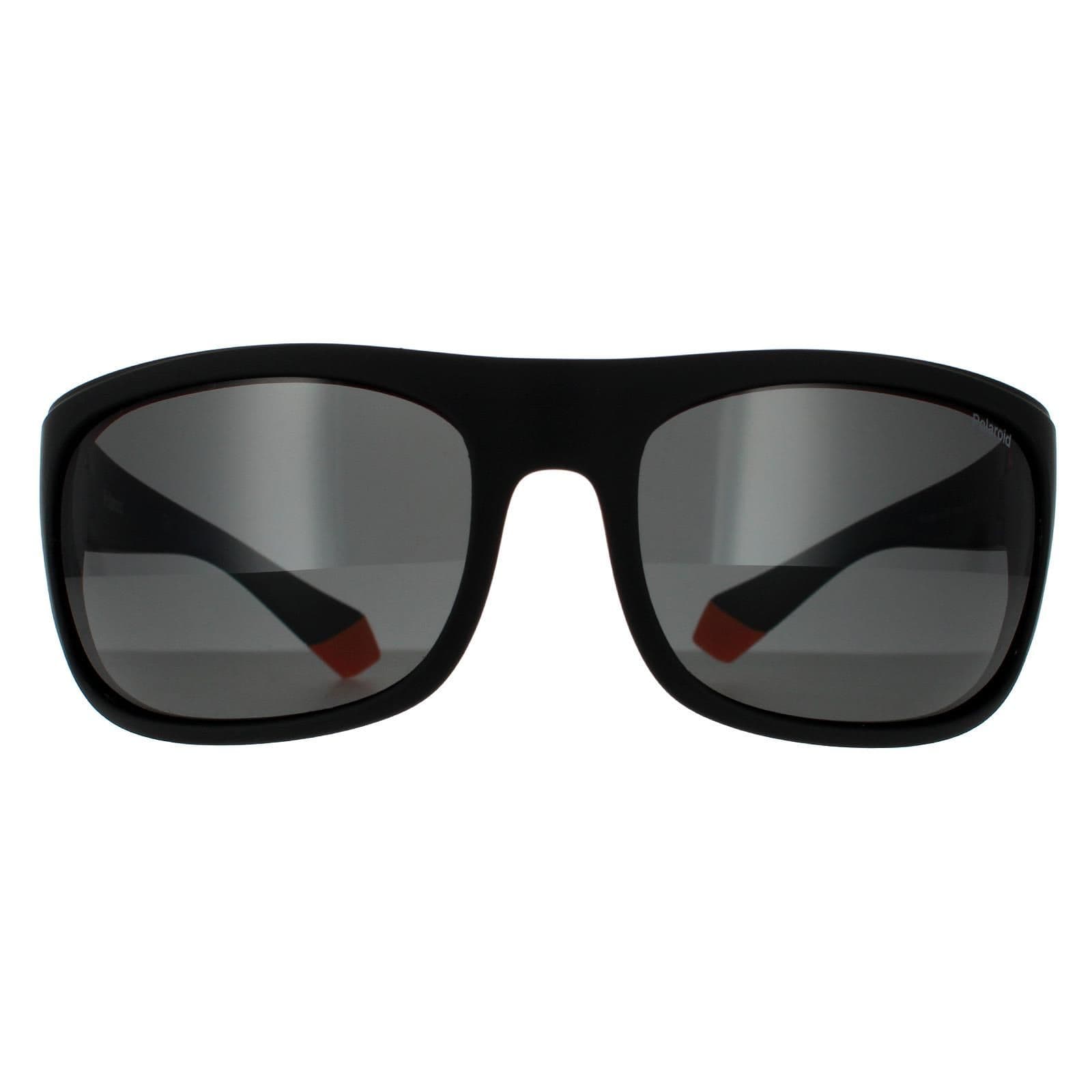 Wrap Black Orange Grey Polarized Sunglasses
