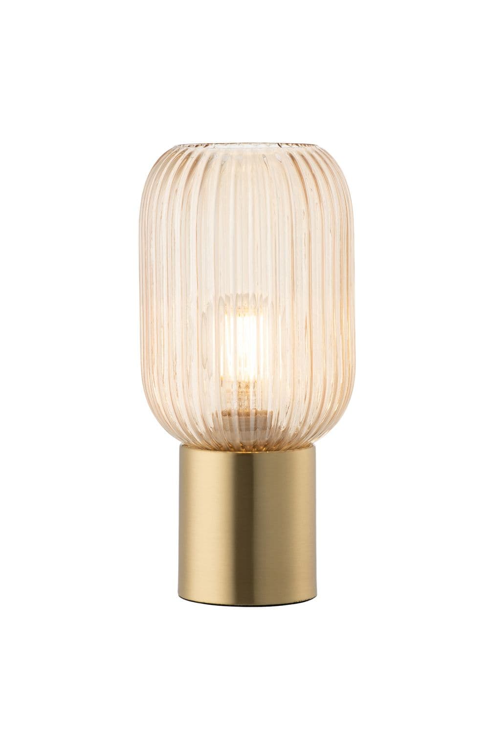 Amber Fluted Glass Table Lamp