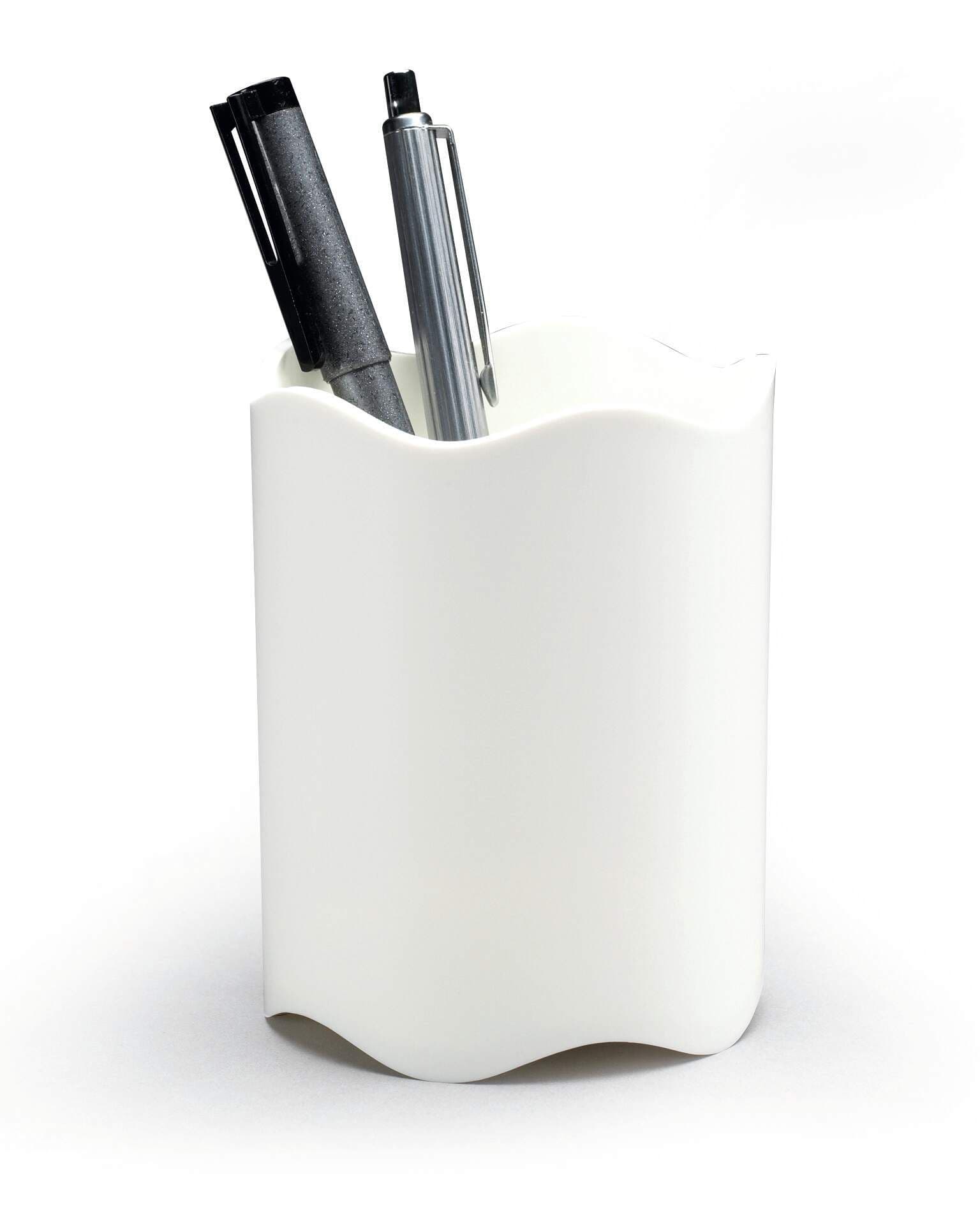 TREND Pen Pot Pencil Holder Desk Tidy Organizer Cup - White