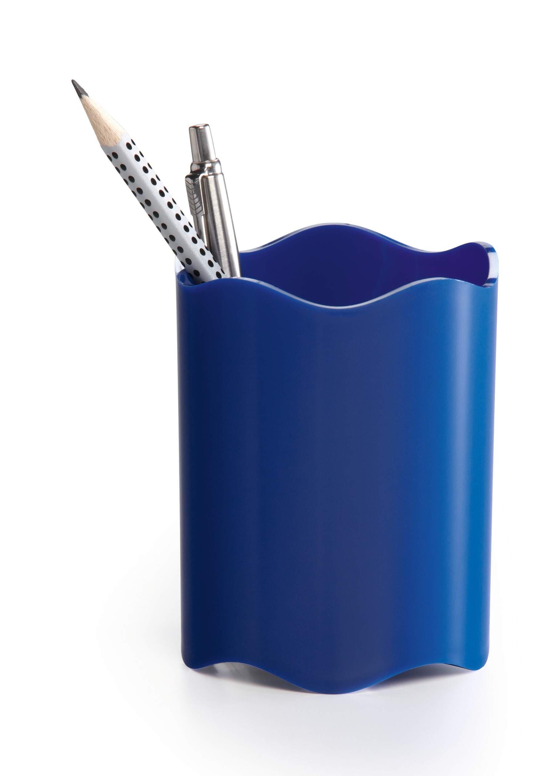 TREND Pen Pot Pencil Holder Desk Tidy Organizer Cup - Blue