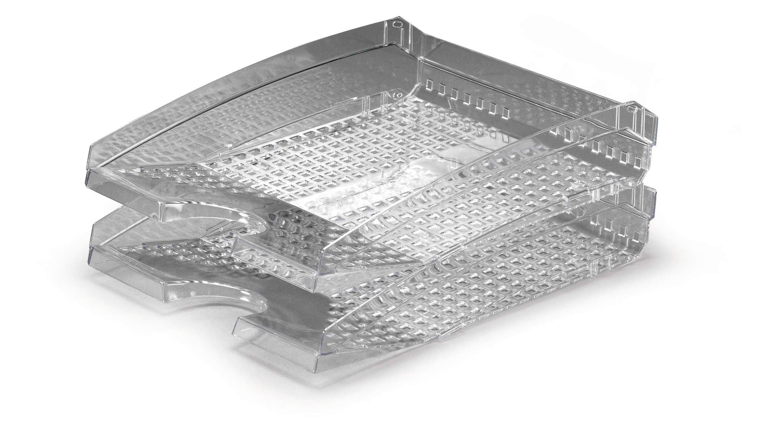 TREND Stackable Letter Tray Document Organiser Paper File - A4+ Clear